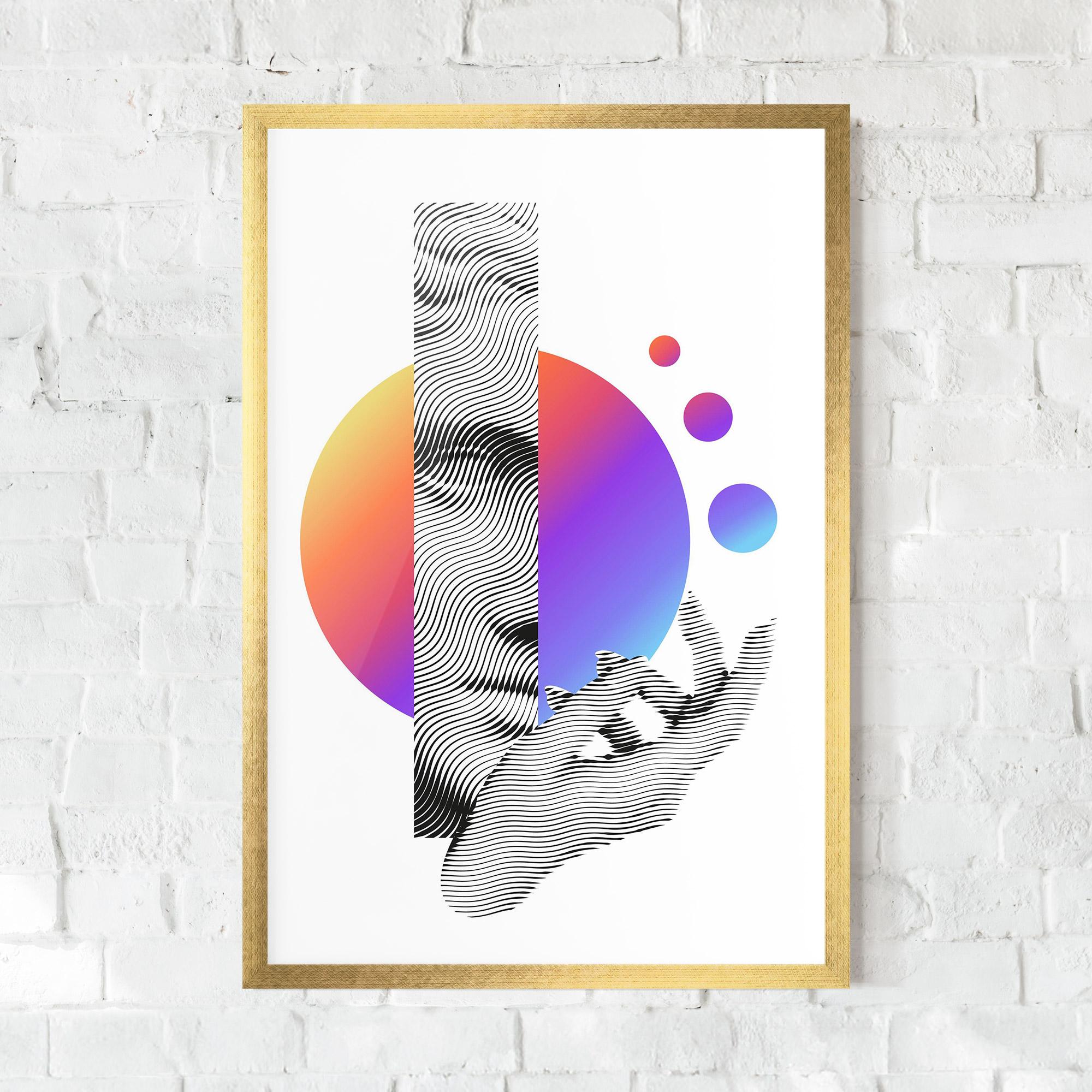 Рамкиран постер Orange Light Statue mockup 0