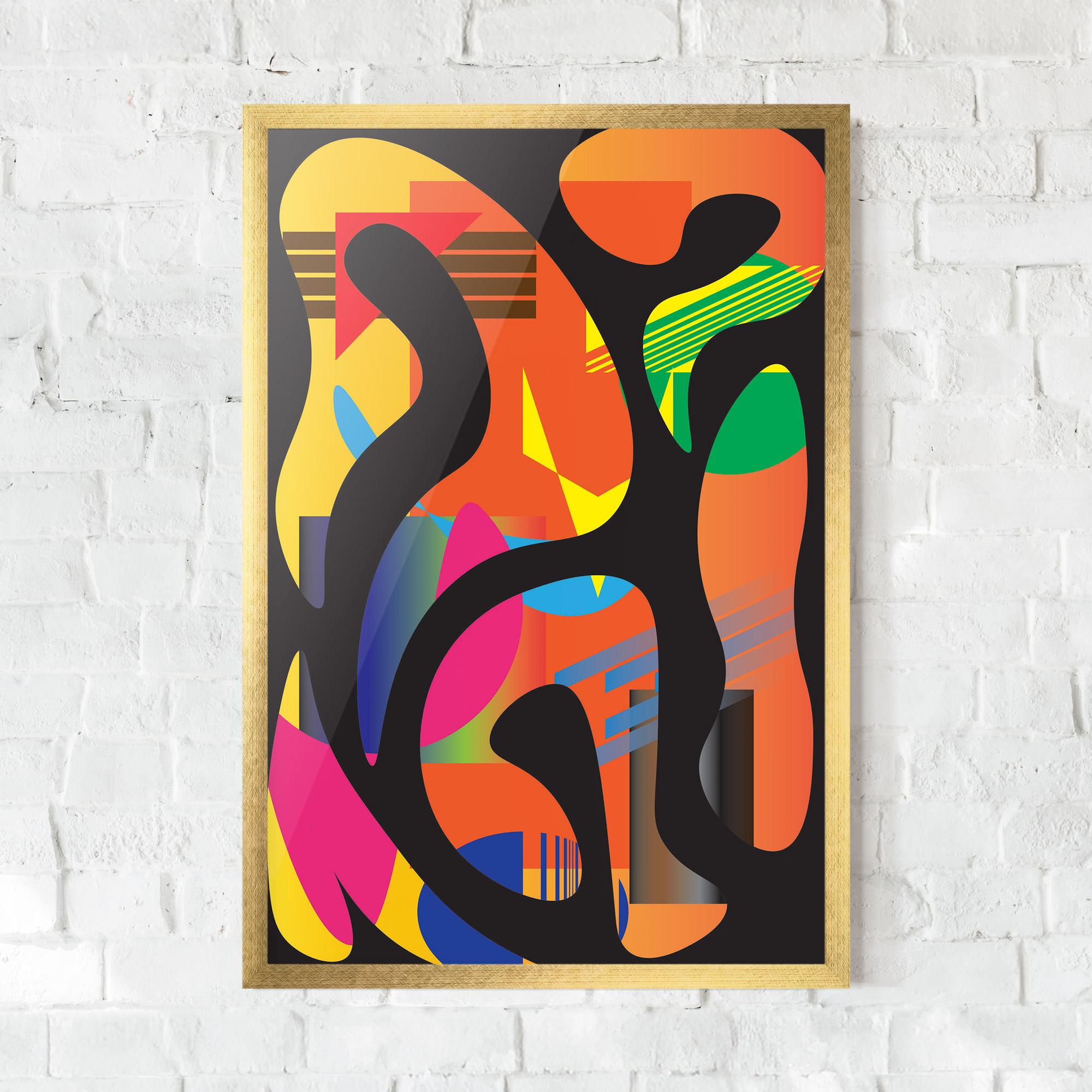 Рамкиран постер Shape Abstract Orange mockup 0