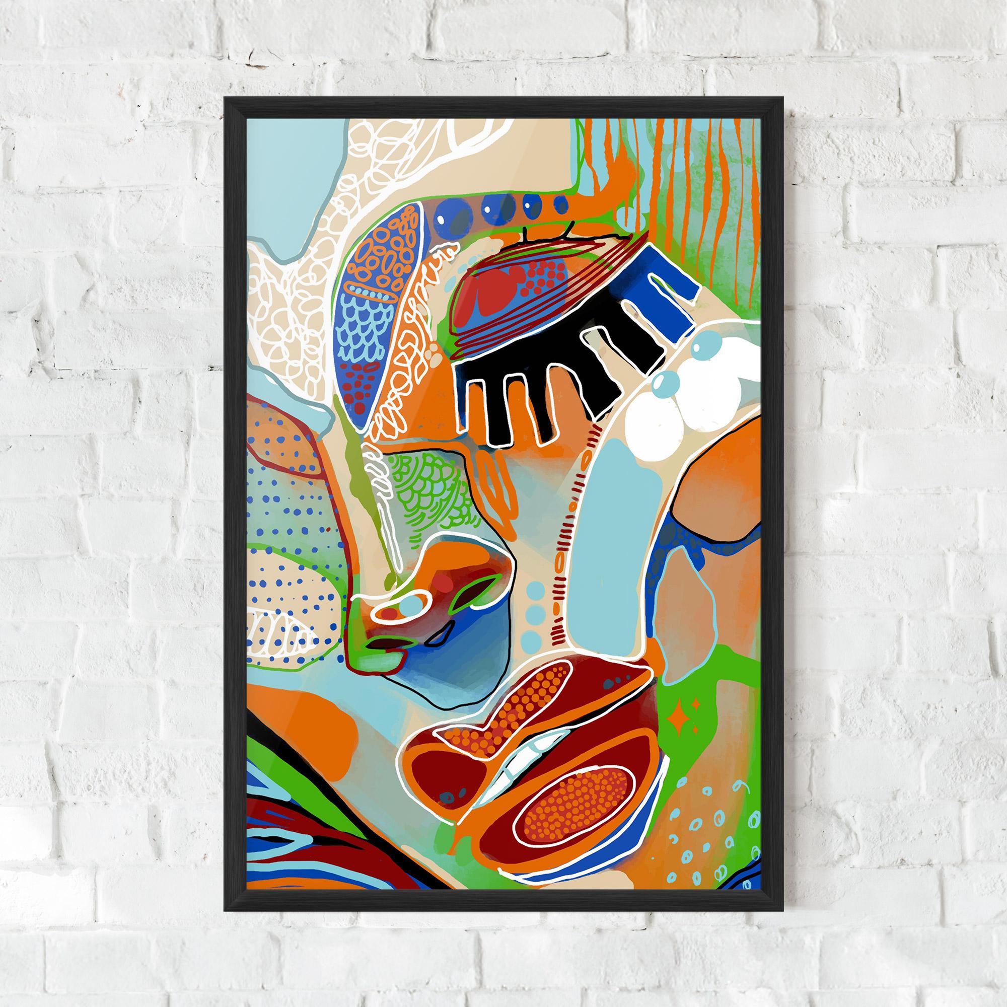 Рамкиран постер Abstract Face Art mockup 0