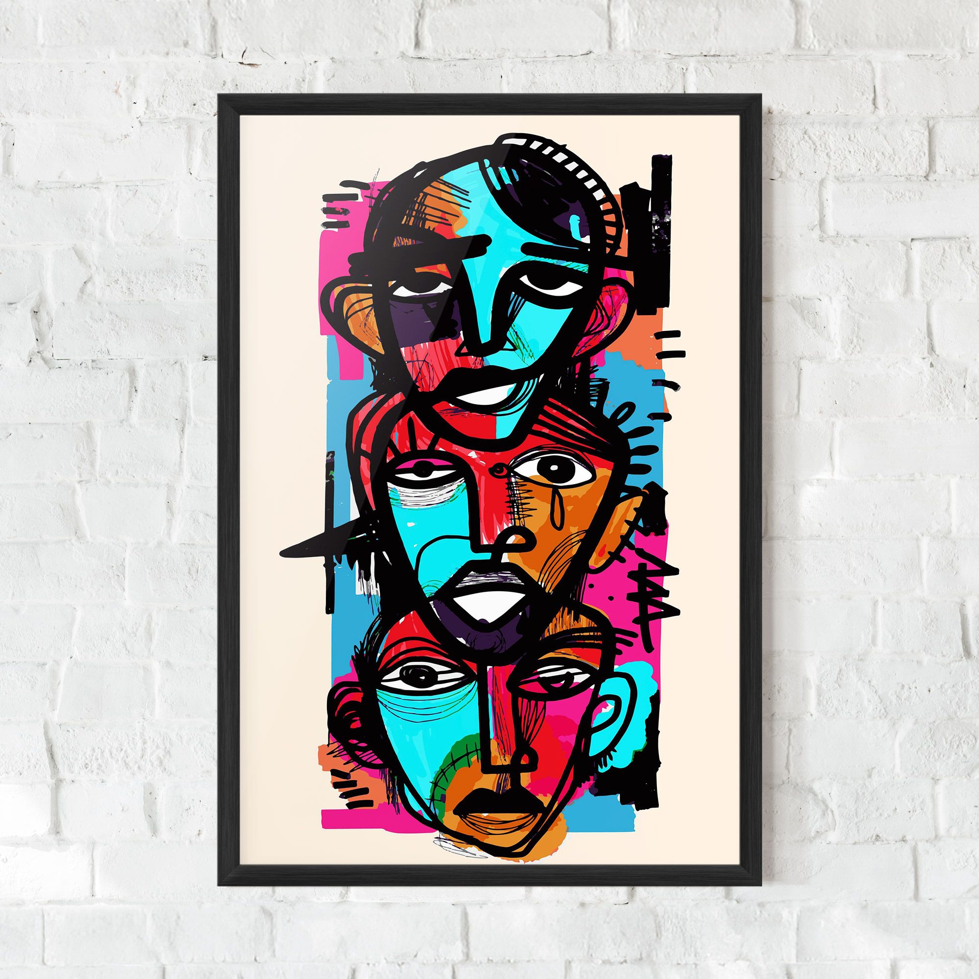 Blue Orange Faces mockup 0