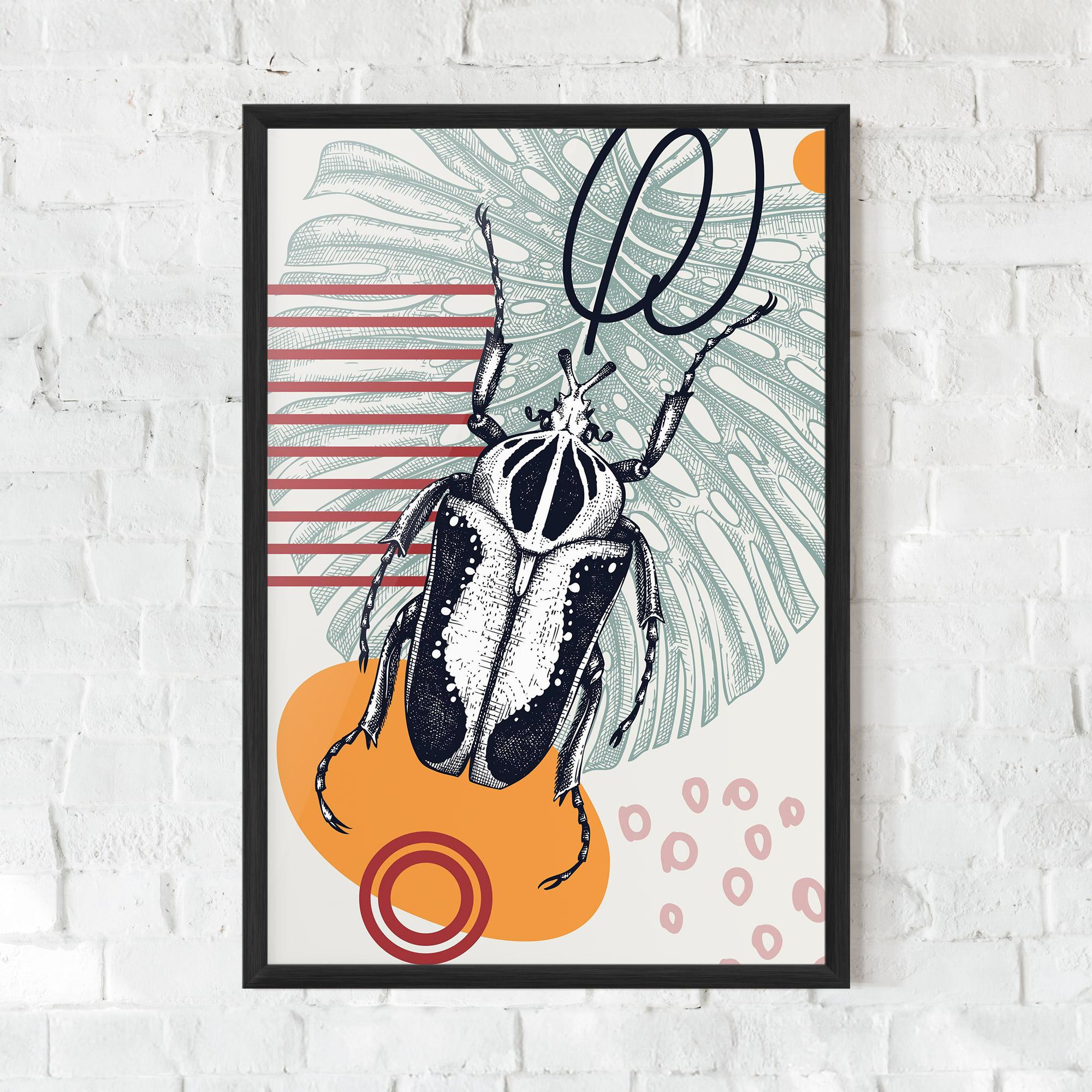 Рамкиран постер Insects Art Collage mockup 0