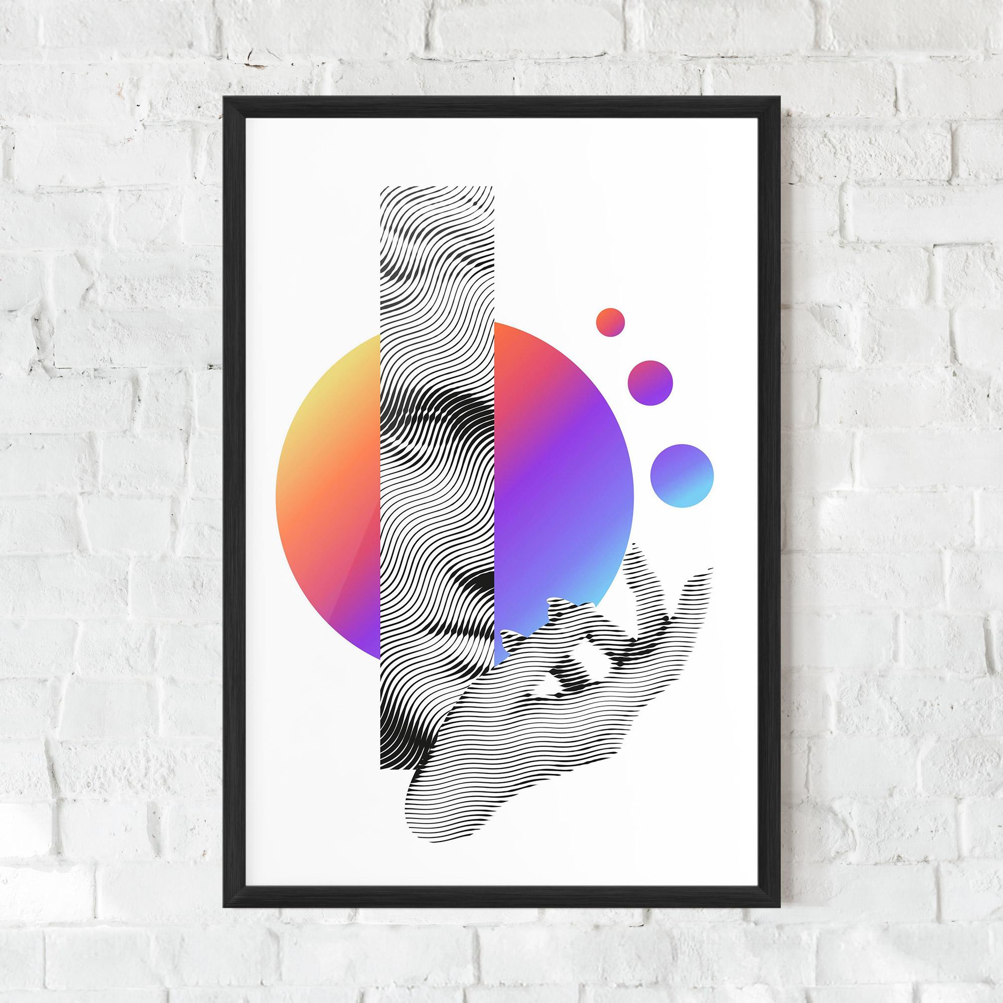 Рамкиран постер Orange Light Statue mockup 0