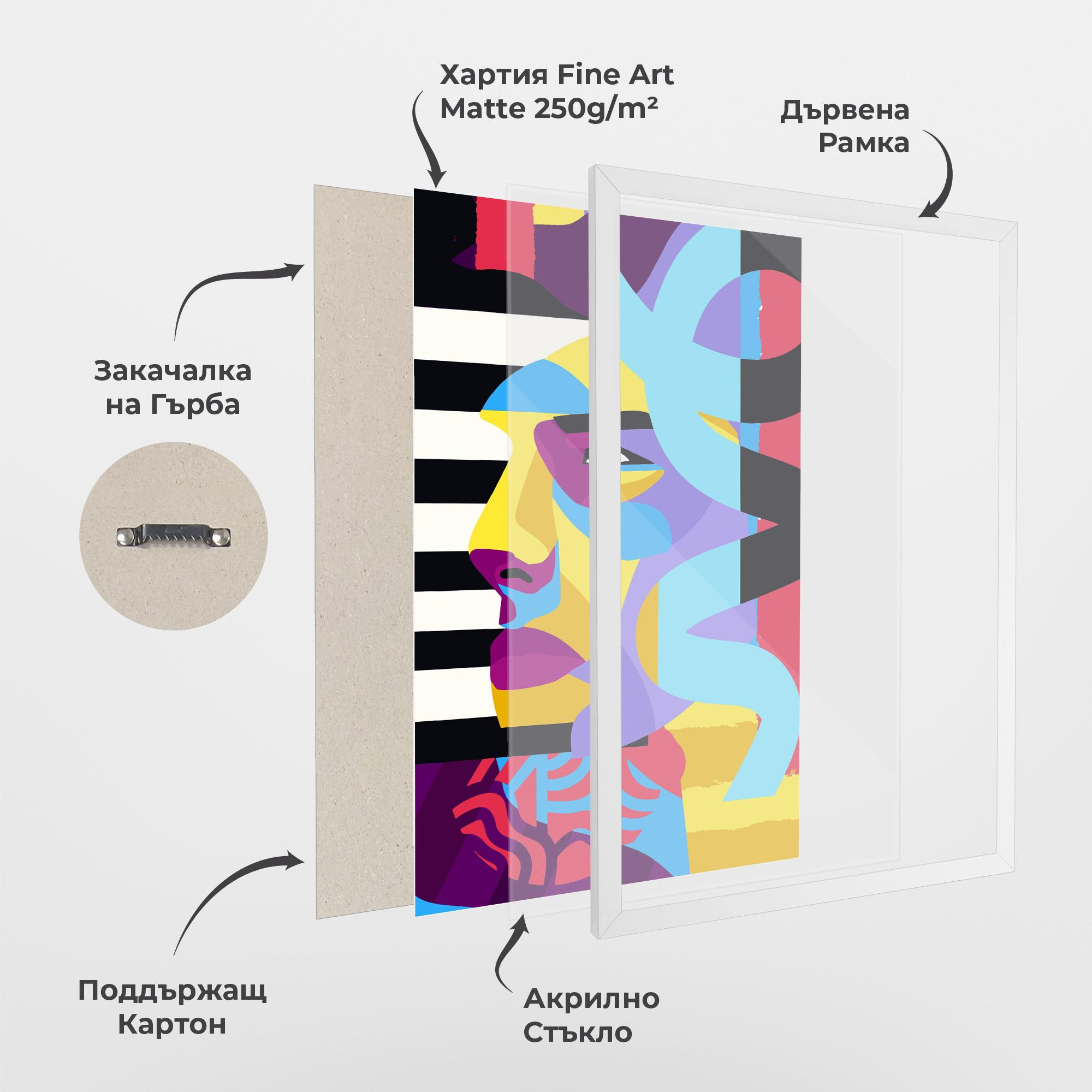 Рамкиран постер Abstract Male Face mockup 1