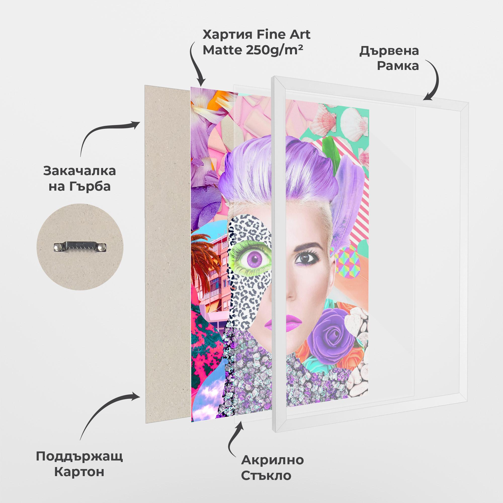 Рамкиран постер Art Collage Lady mockup 1
