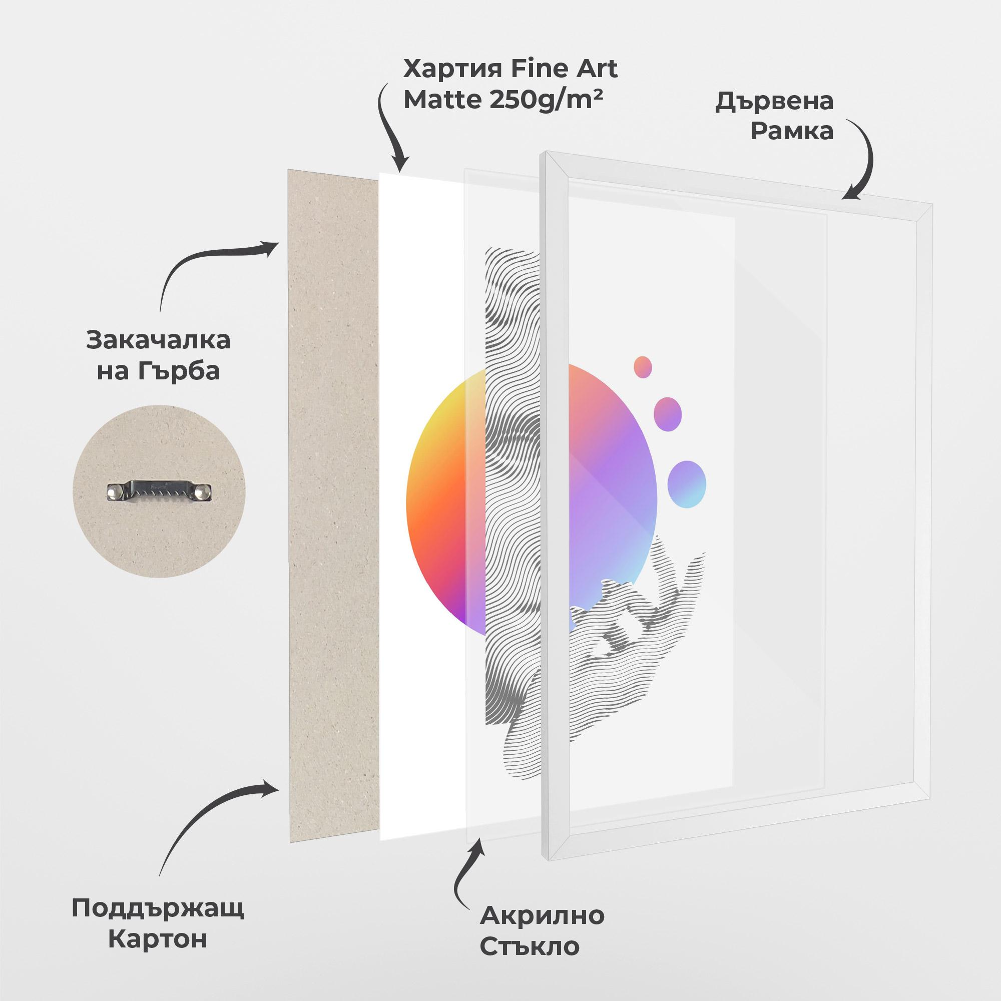 Рамкиран постер Orange Light Statue mockup 1