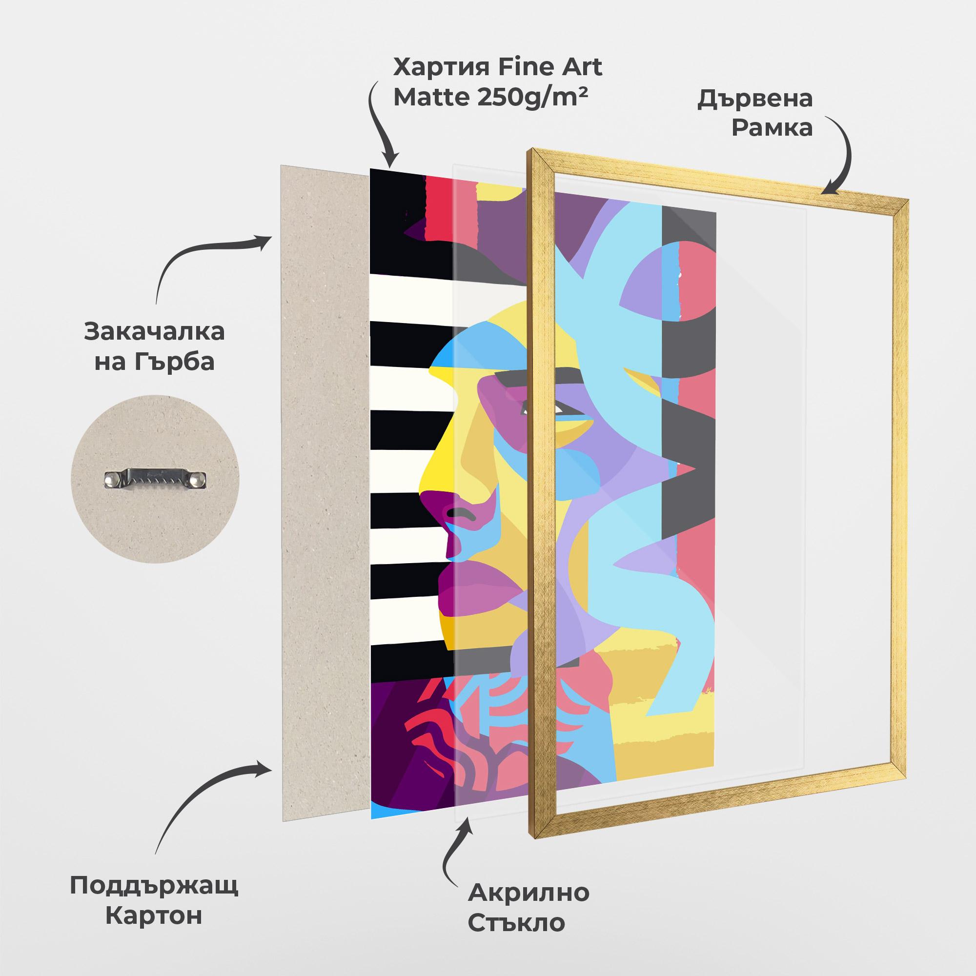 Рамкиран постер Abstract Male Face mockup 1