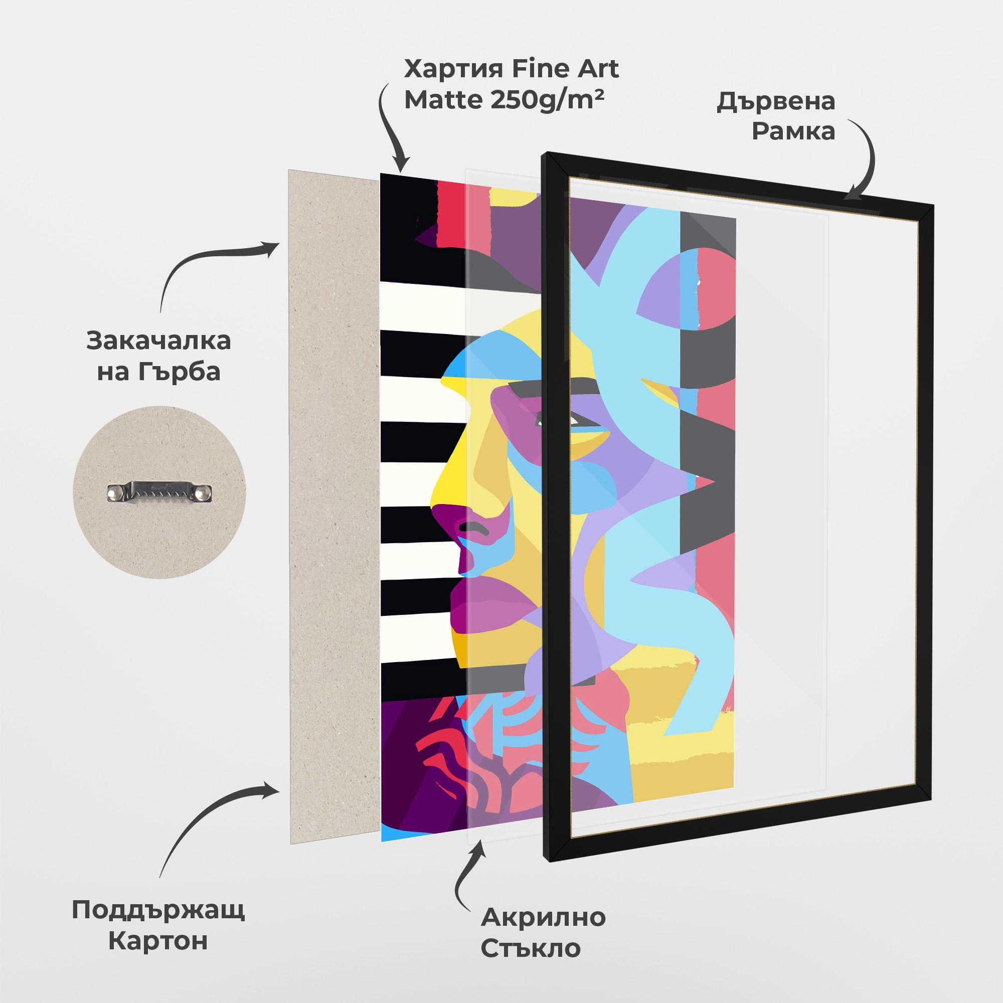 Рамкиран постер Abstract Male Face mockup 1