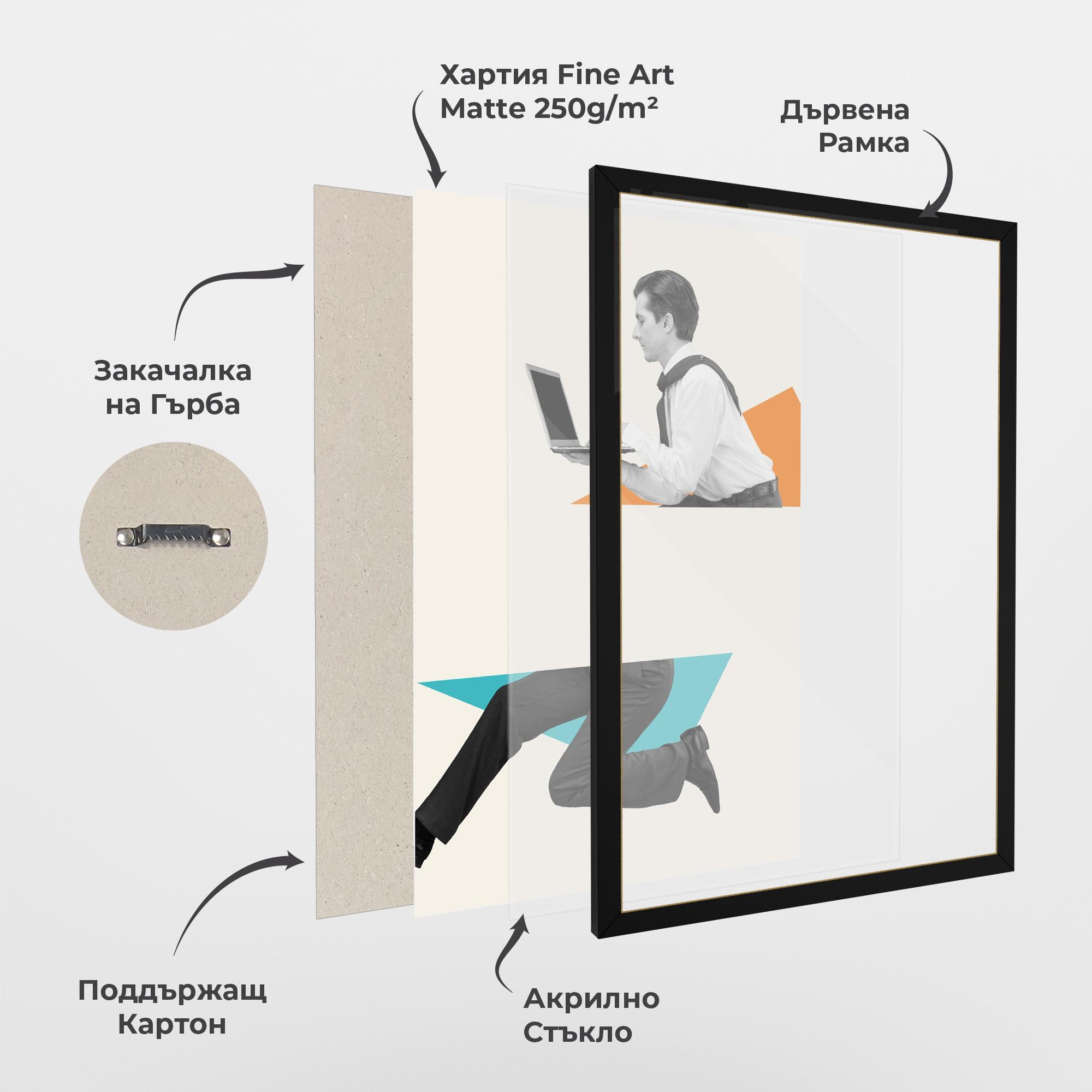 Рамкиран постер Businessman Collage mockup 1