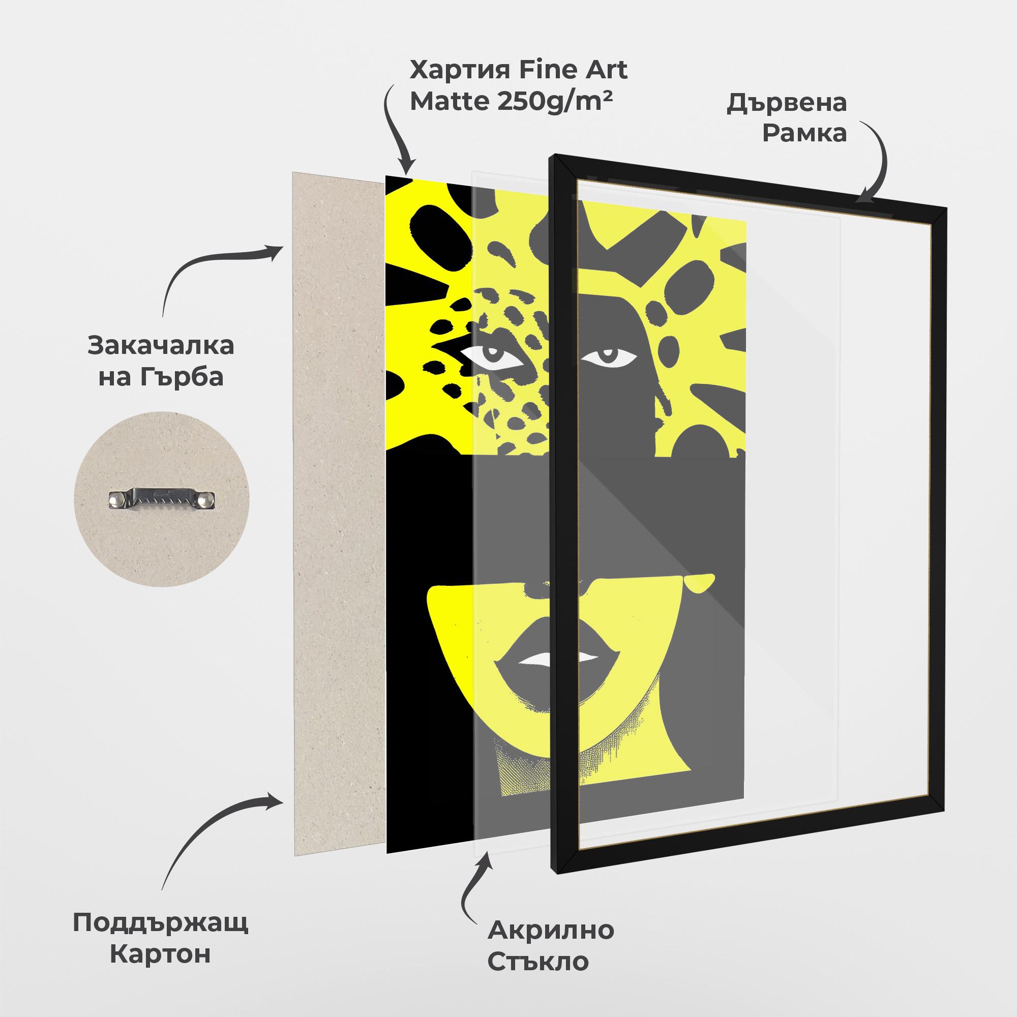 Рамкиран постер Jaguar Woman Art mockup 1