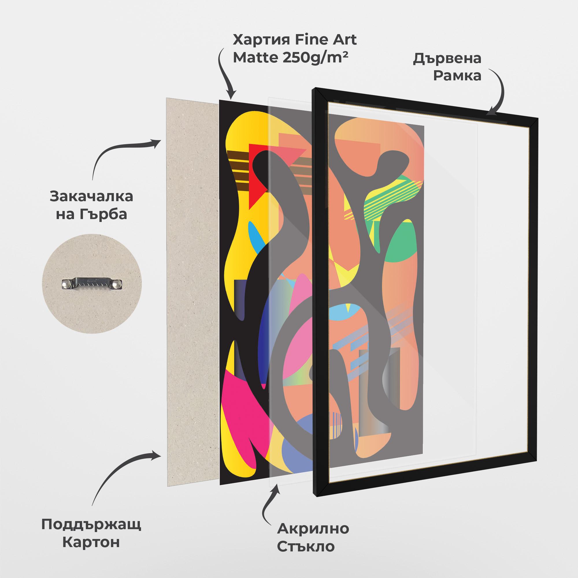 Рамкиран постер Shape Abstract Orange mockup 1