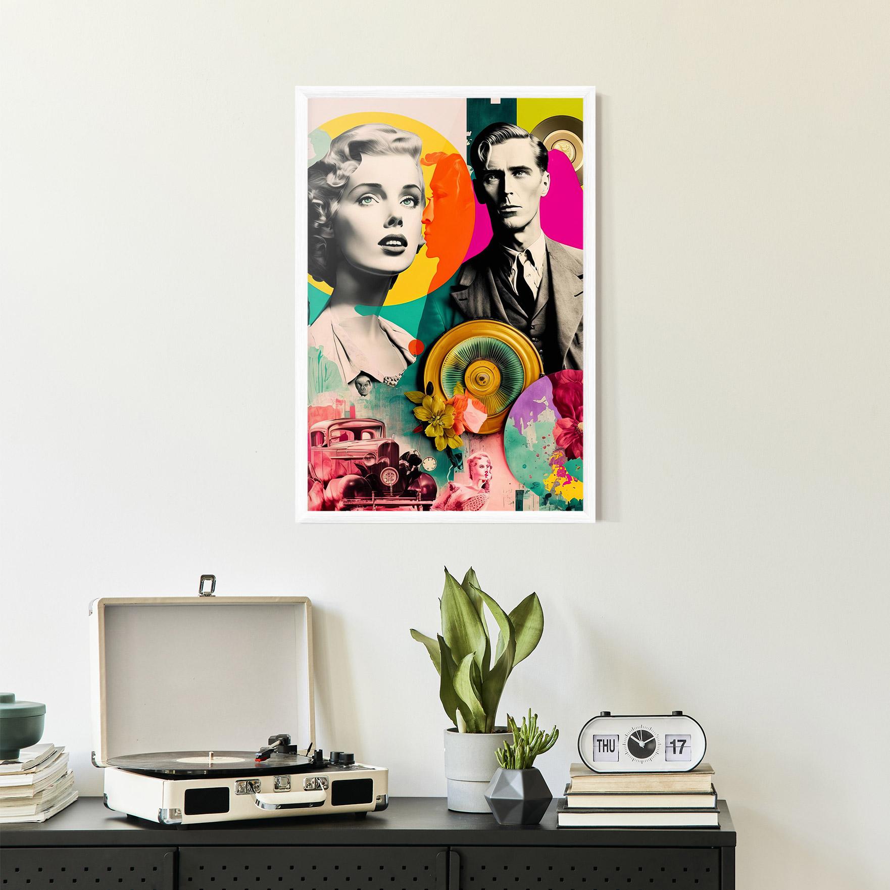 Рамкиран постер 60s Retro Collage mockup 2