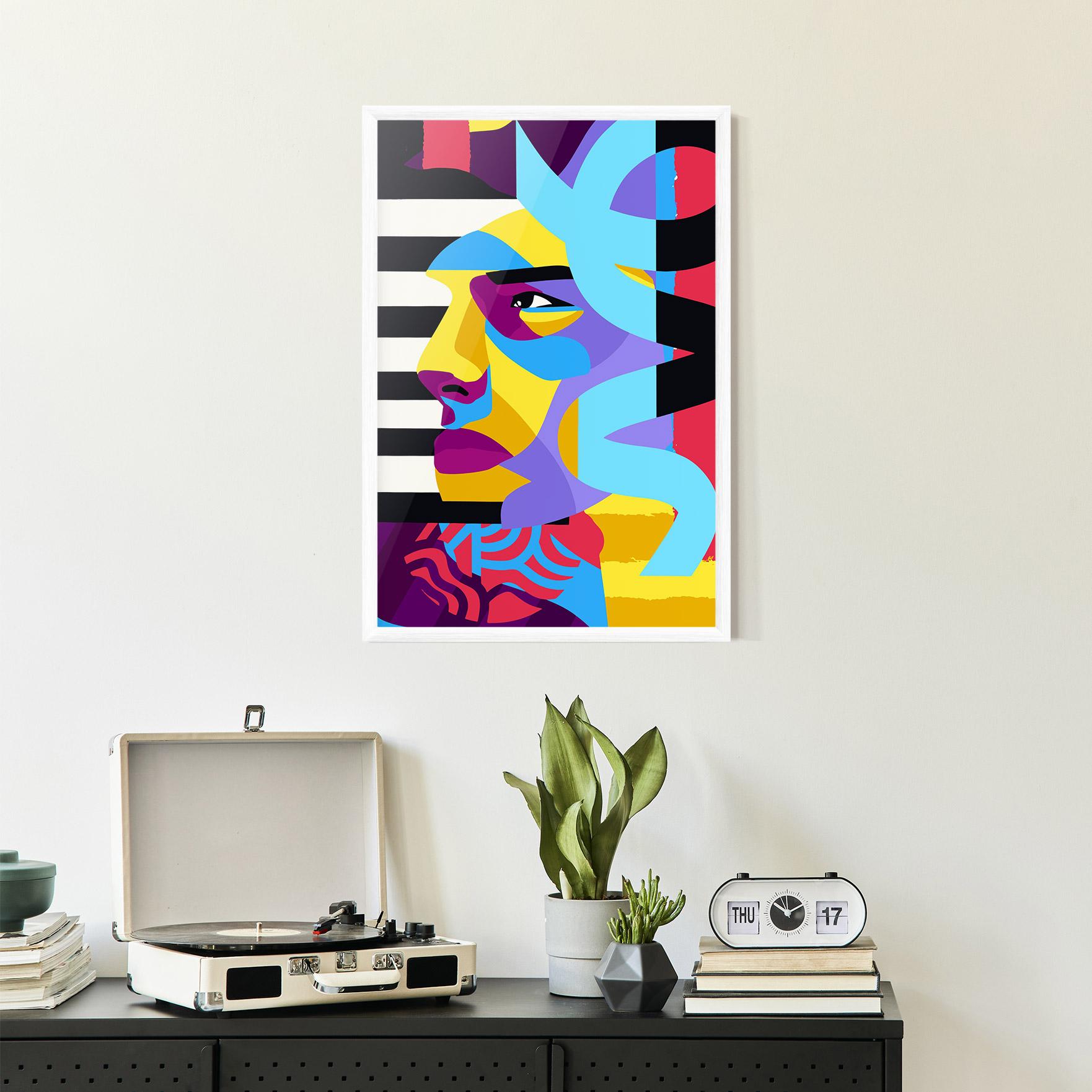 Рамкиран постер Abstract Male Face mockup 2