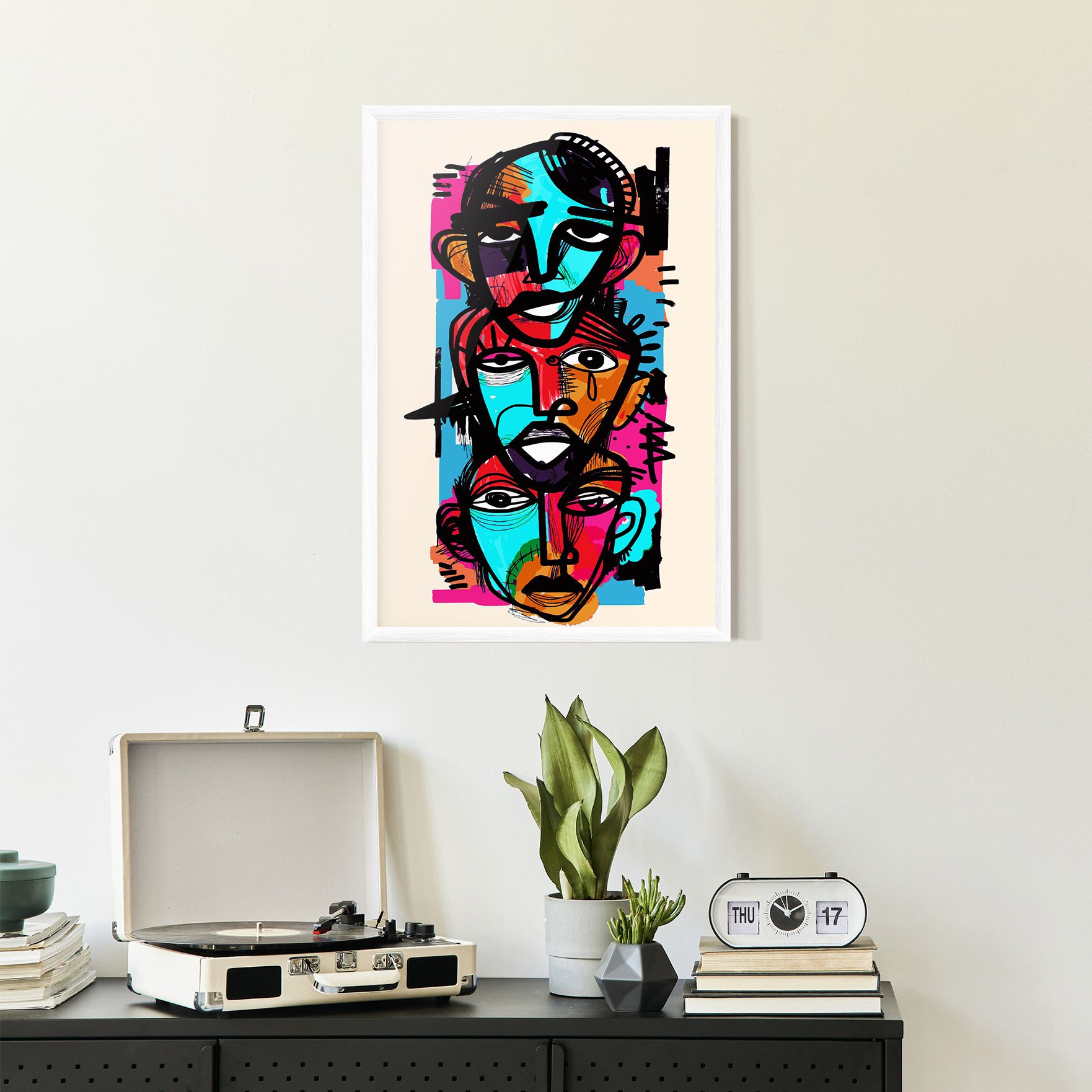 Blue Orange Faces mockup 2