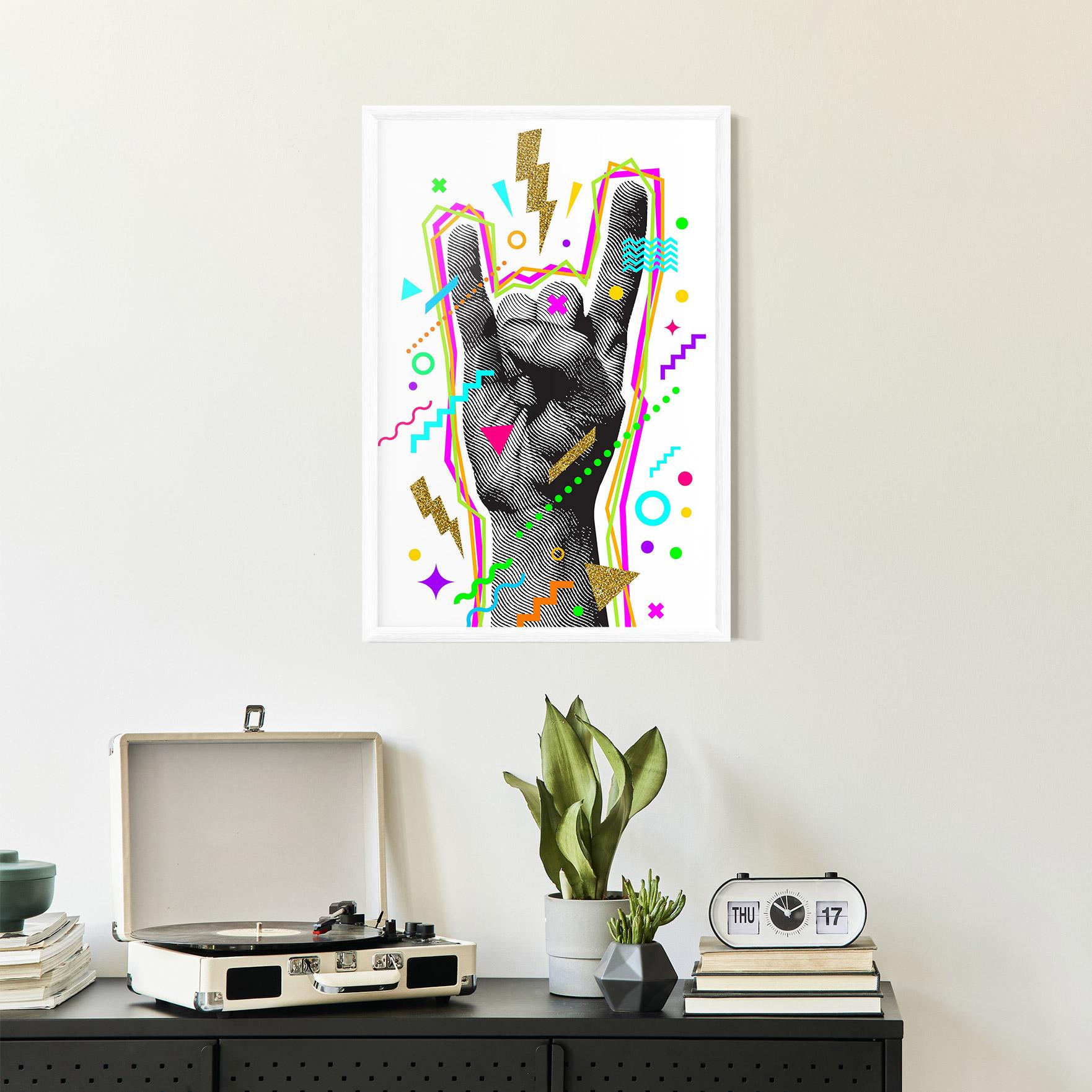 Рамкиран постер Hand Sign Art mockup 2