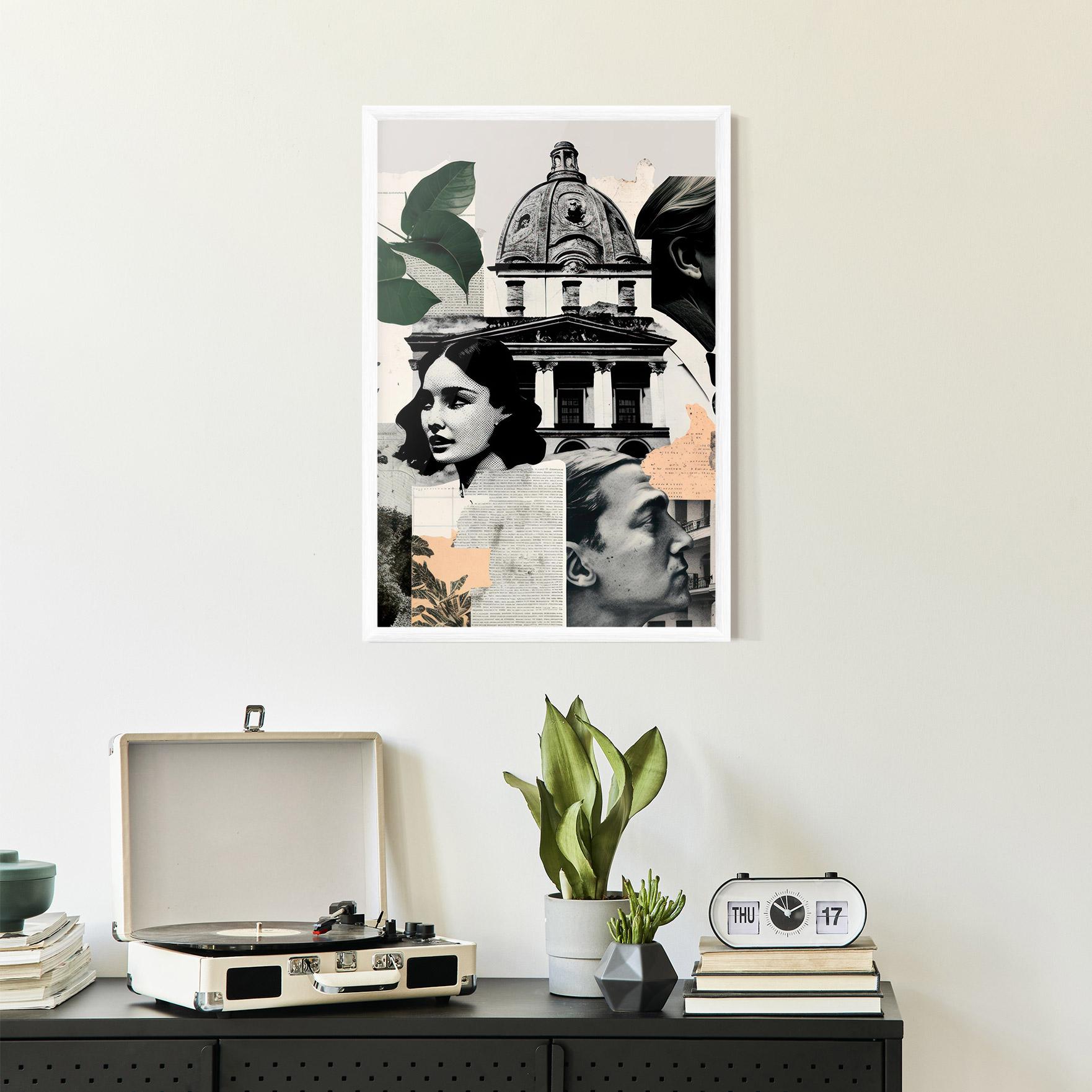 Рамкиран постер Vintage Collage mockup 2