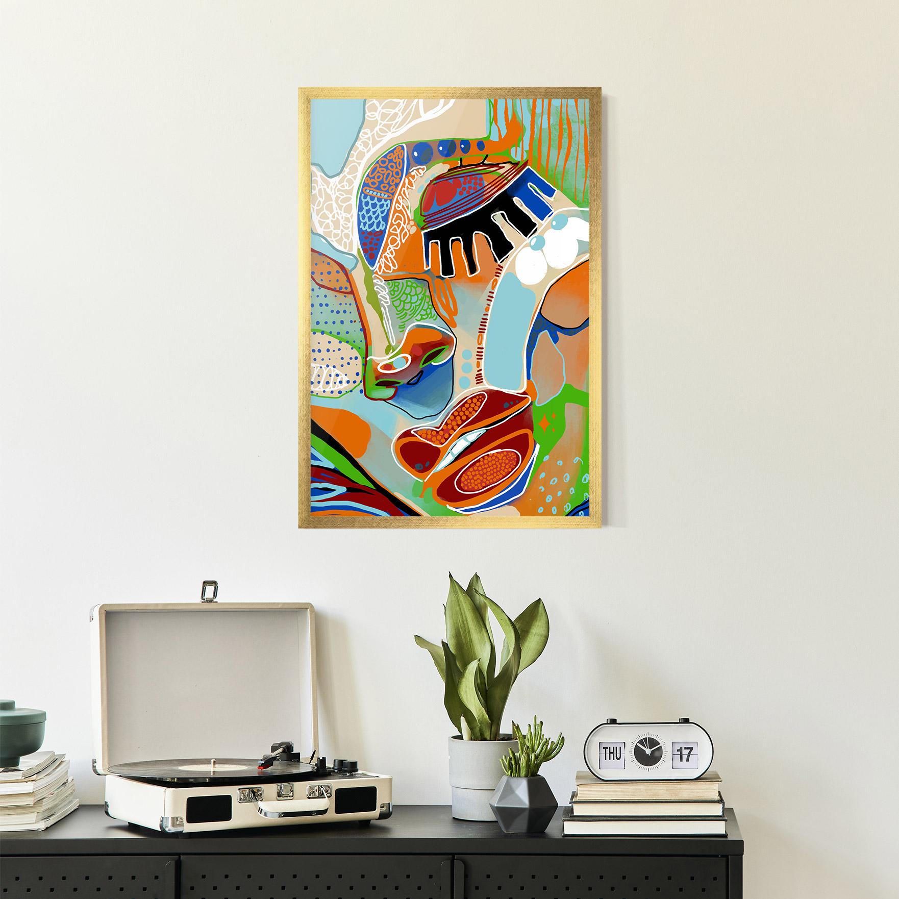 Рамкиран постер Abstract Face Art mockup 2