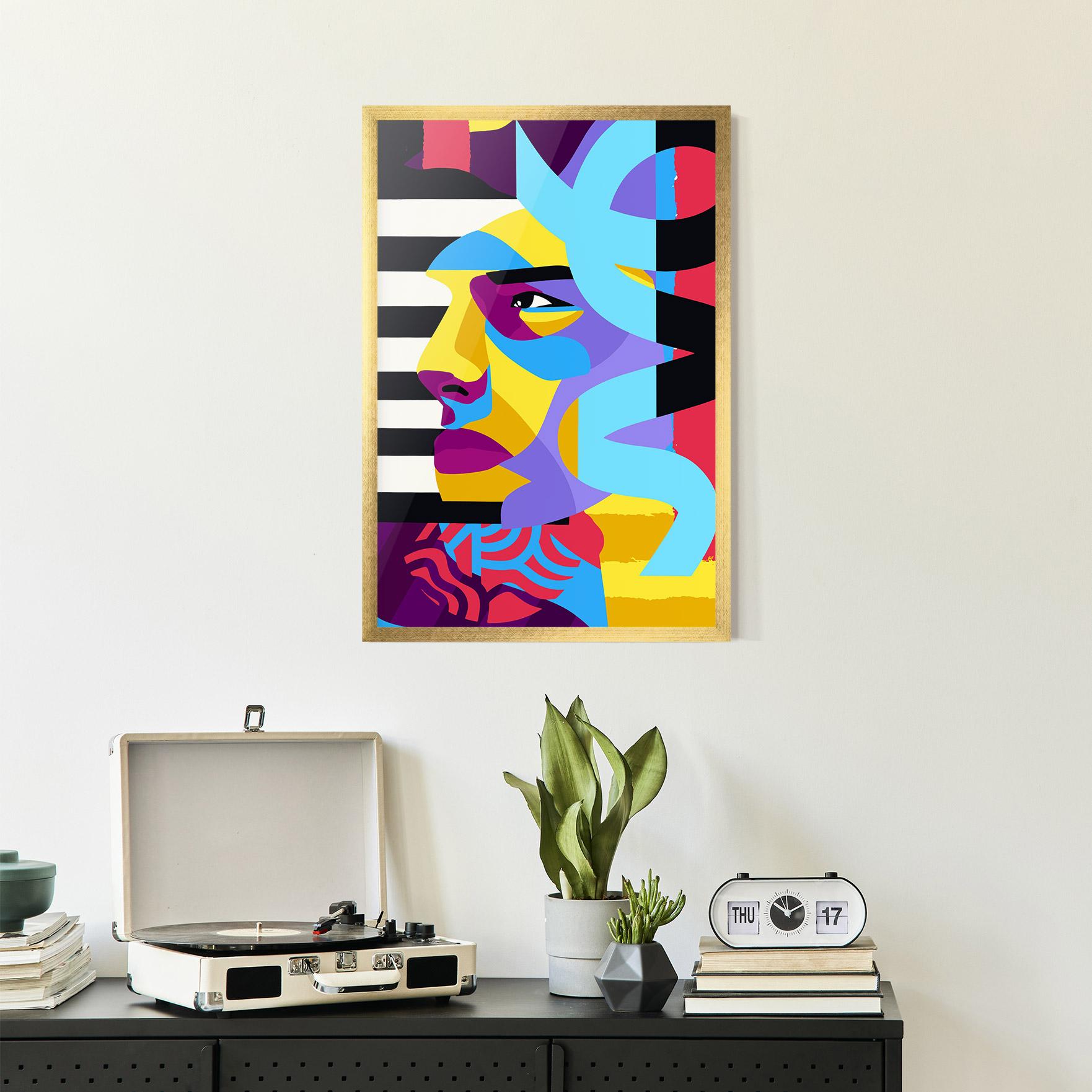 Рамкиран постер Abstract Male Face mockup 2