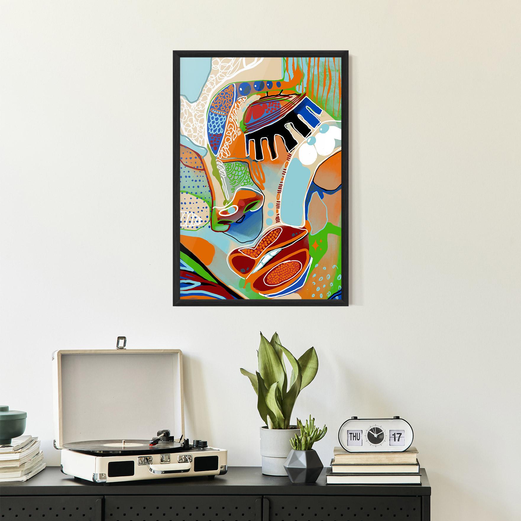 Рамкиран постер Abstract Face Art mockup 2