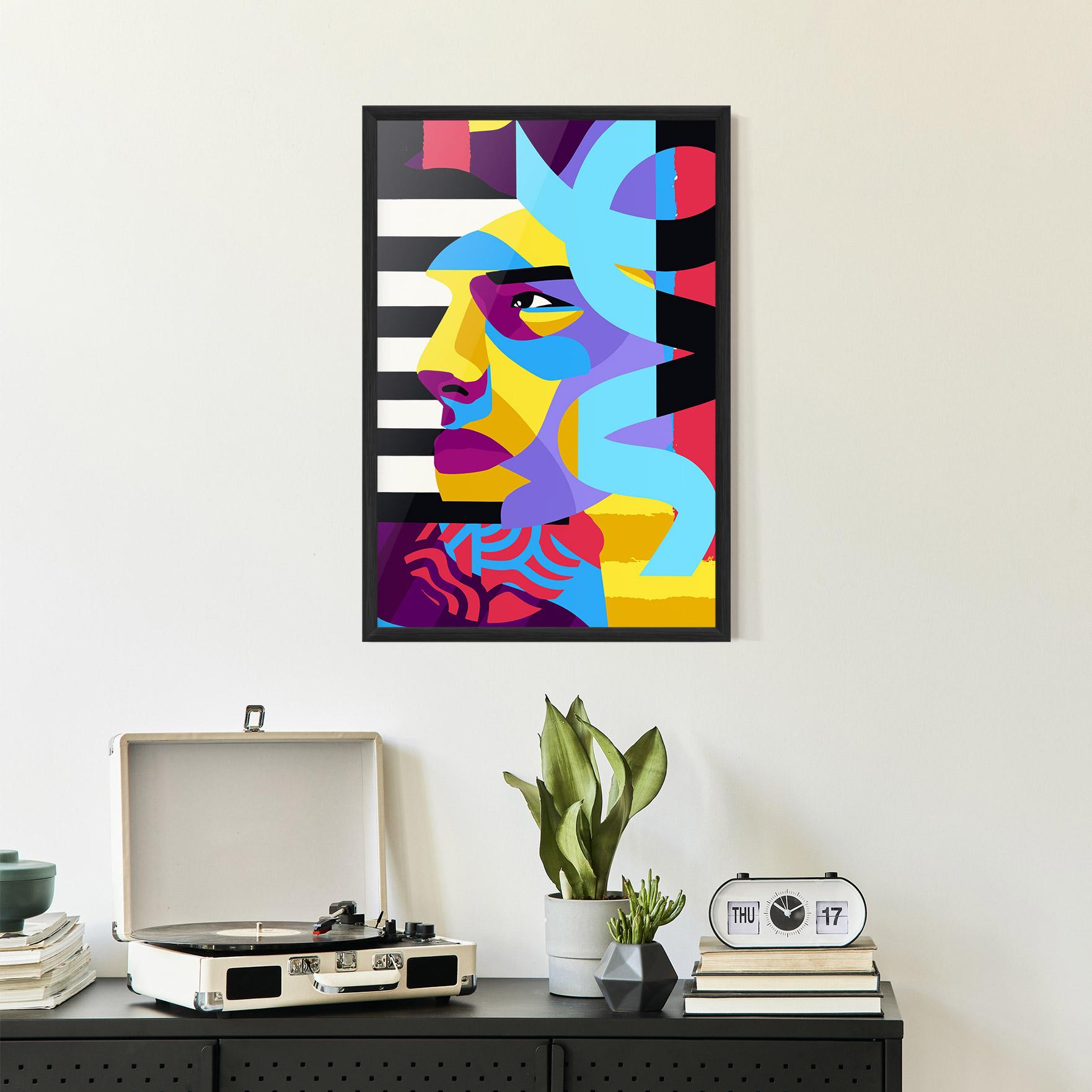 Рамкиран постер Abstract Male Face mockup 2