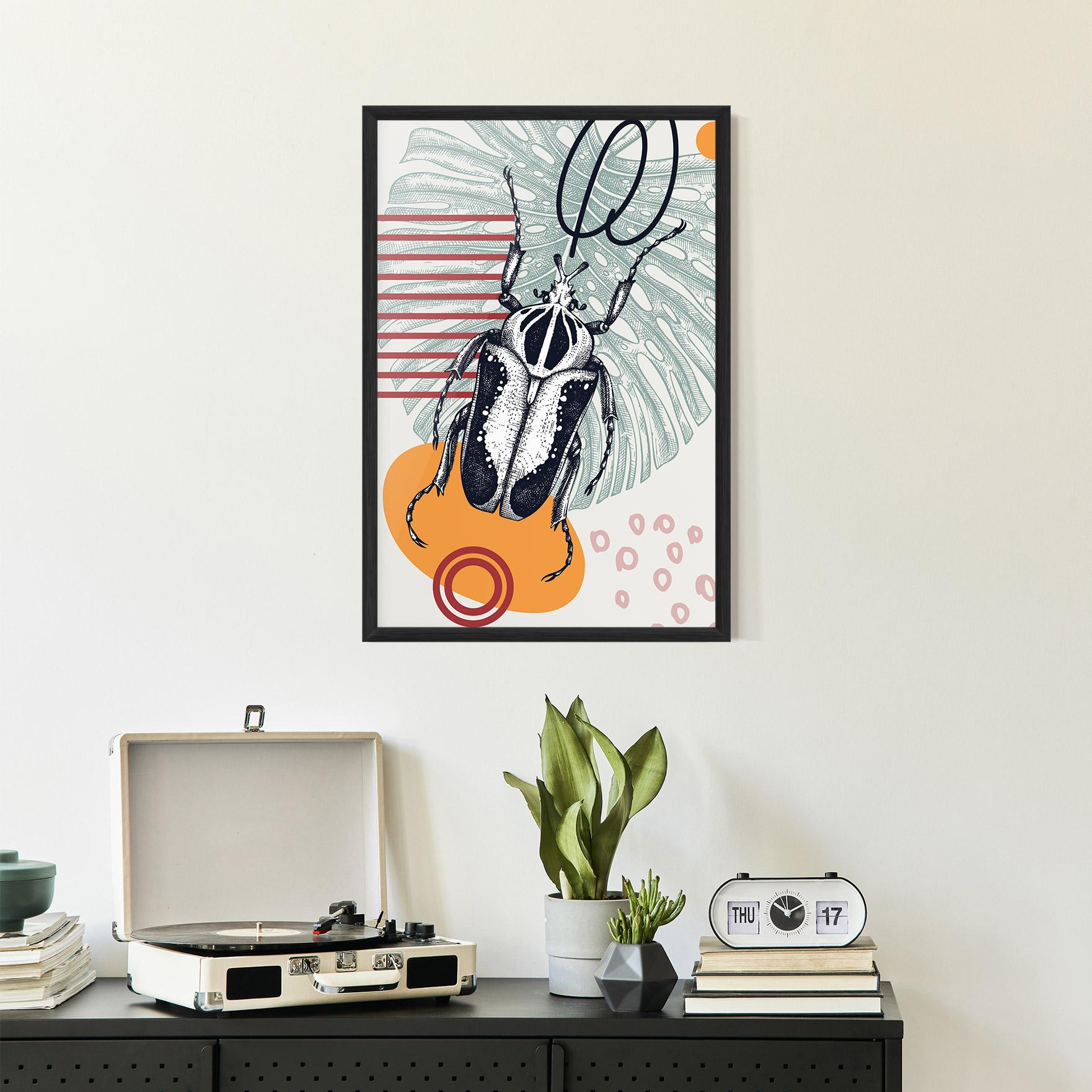 Рамкиран постер Insects Art Collage mockup 2