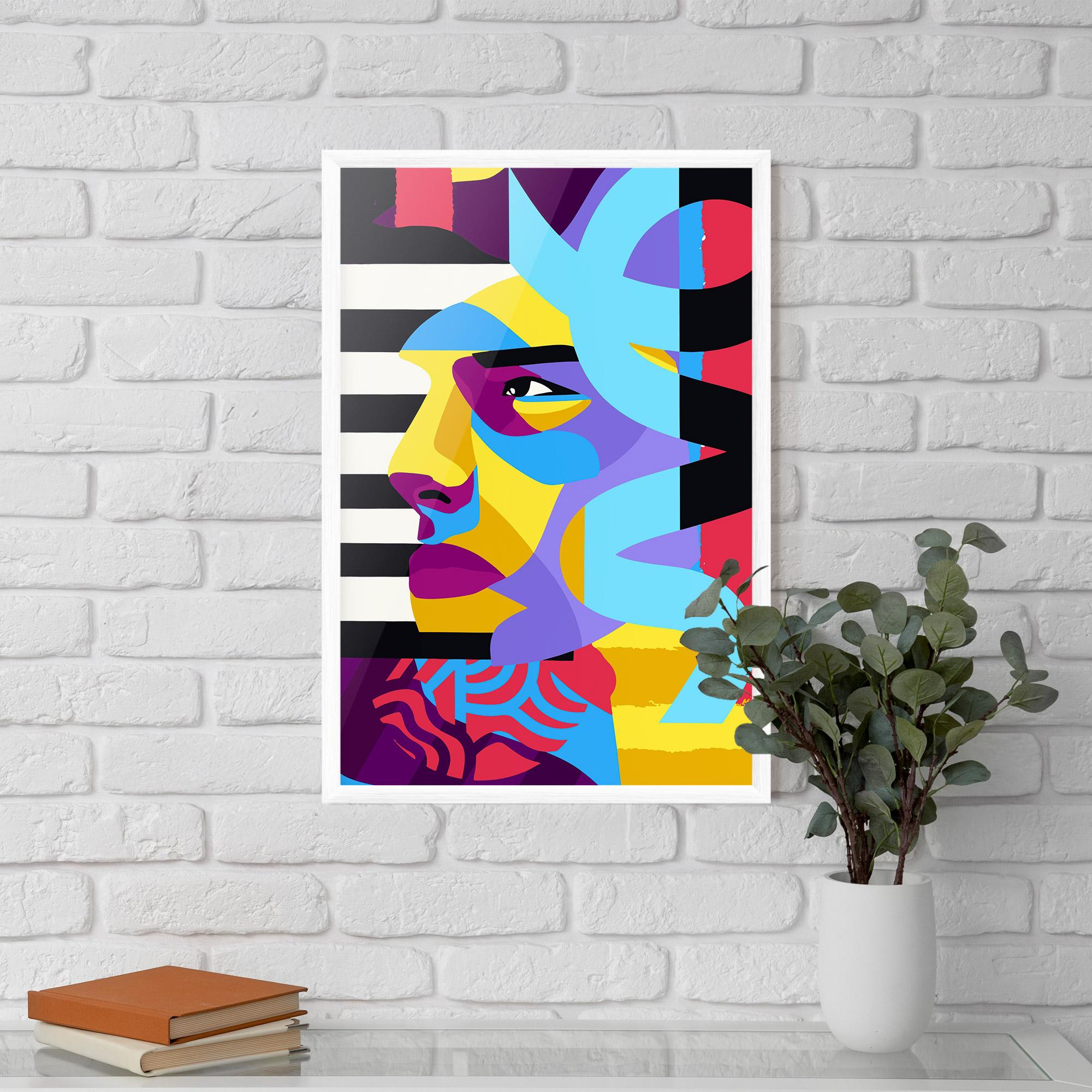 Рамкиран постер Abstract Male Face mockup 5