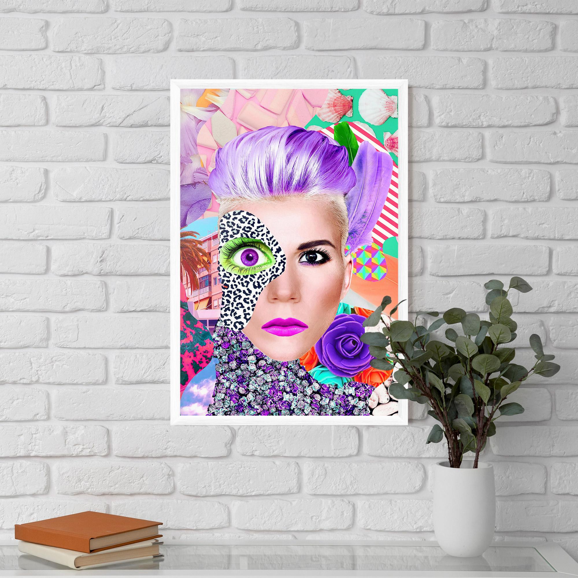 Рамкиран постер Art Collage Lady mockup 5