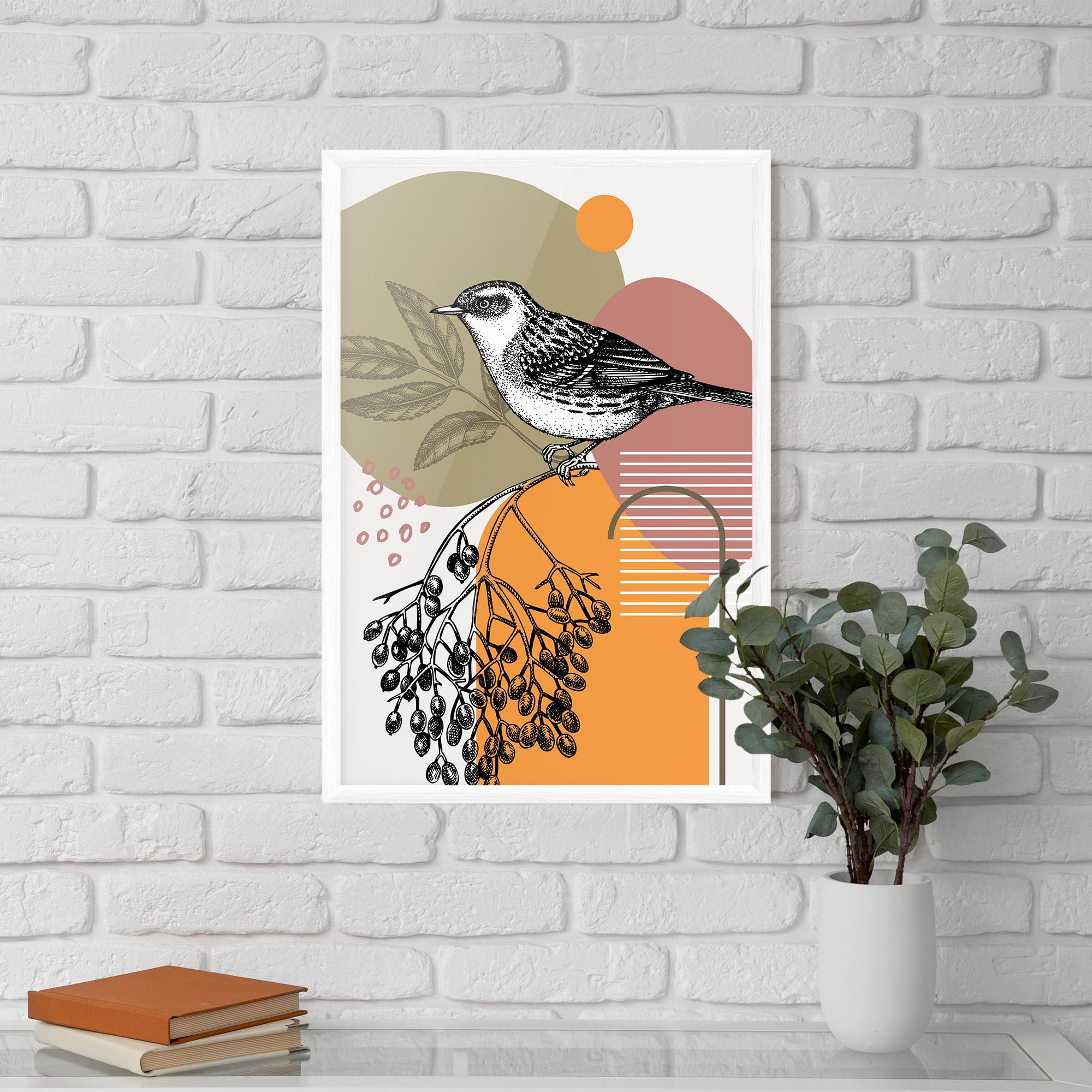 Рамкиран постер Bird Collage mockup 5