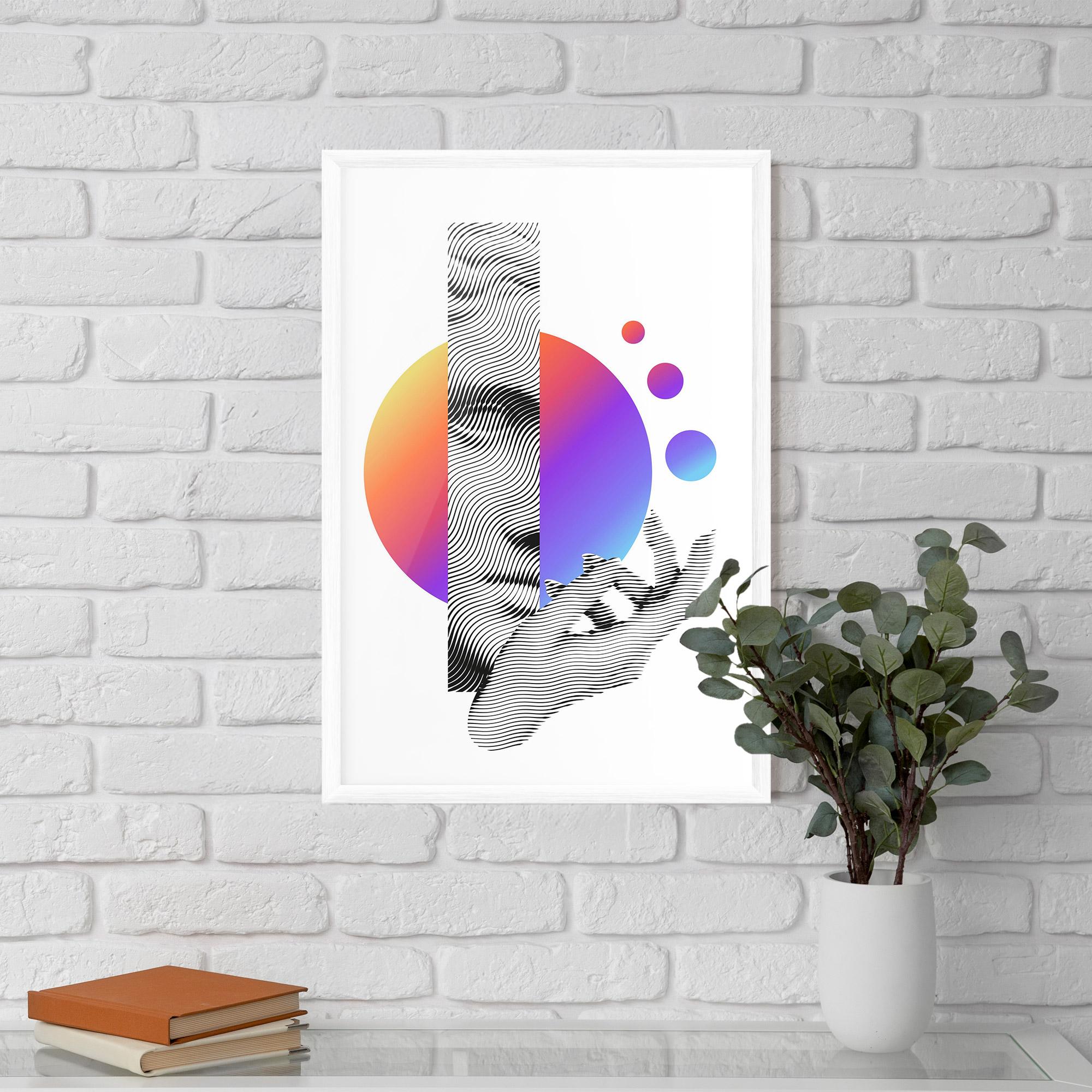 Рамкиран постер Orange Light Statue mockup 5