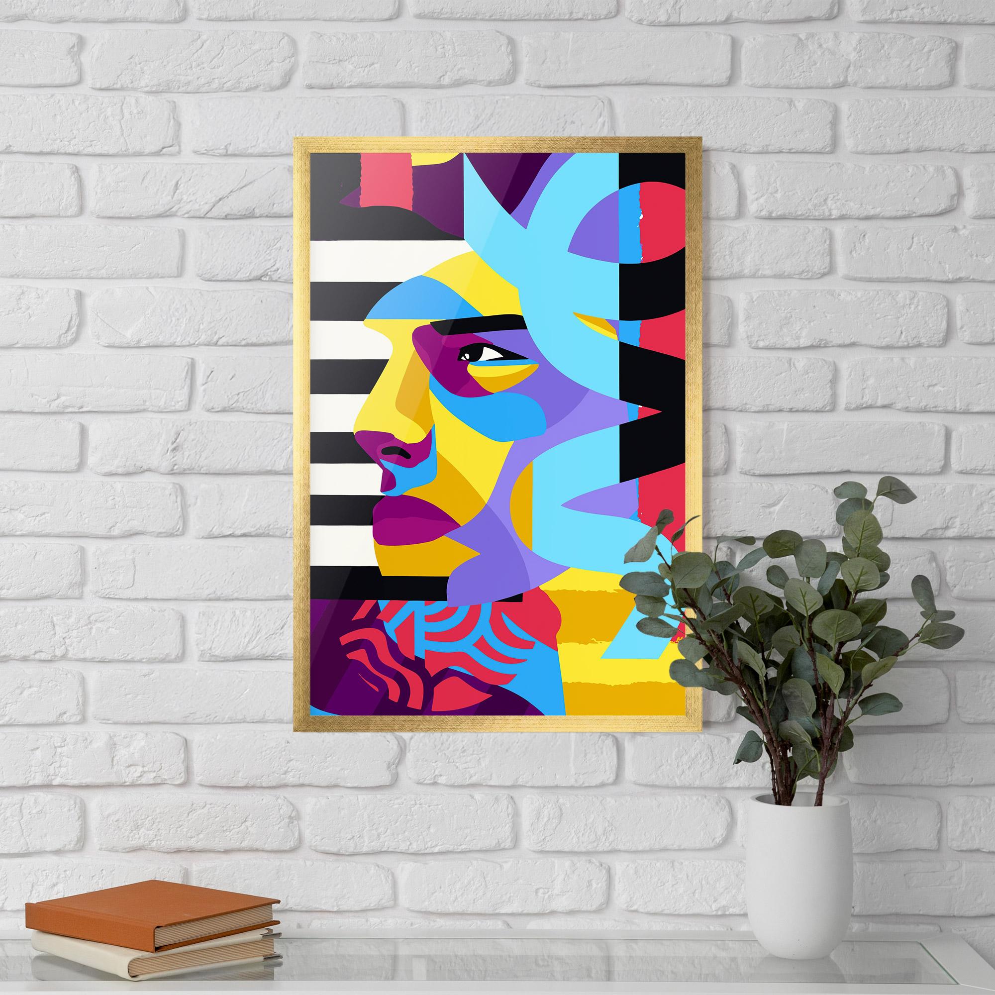 Рамкиран постер Abstract Male Face mockup 5