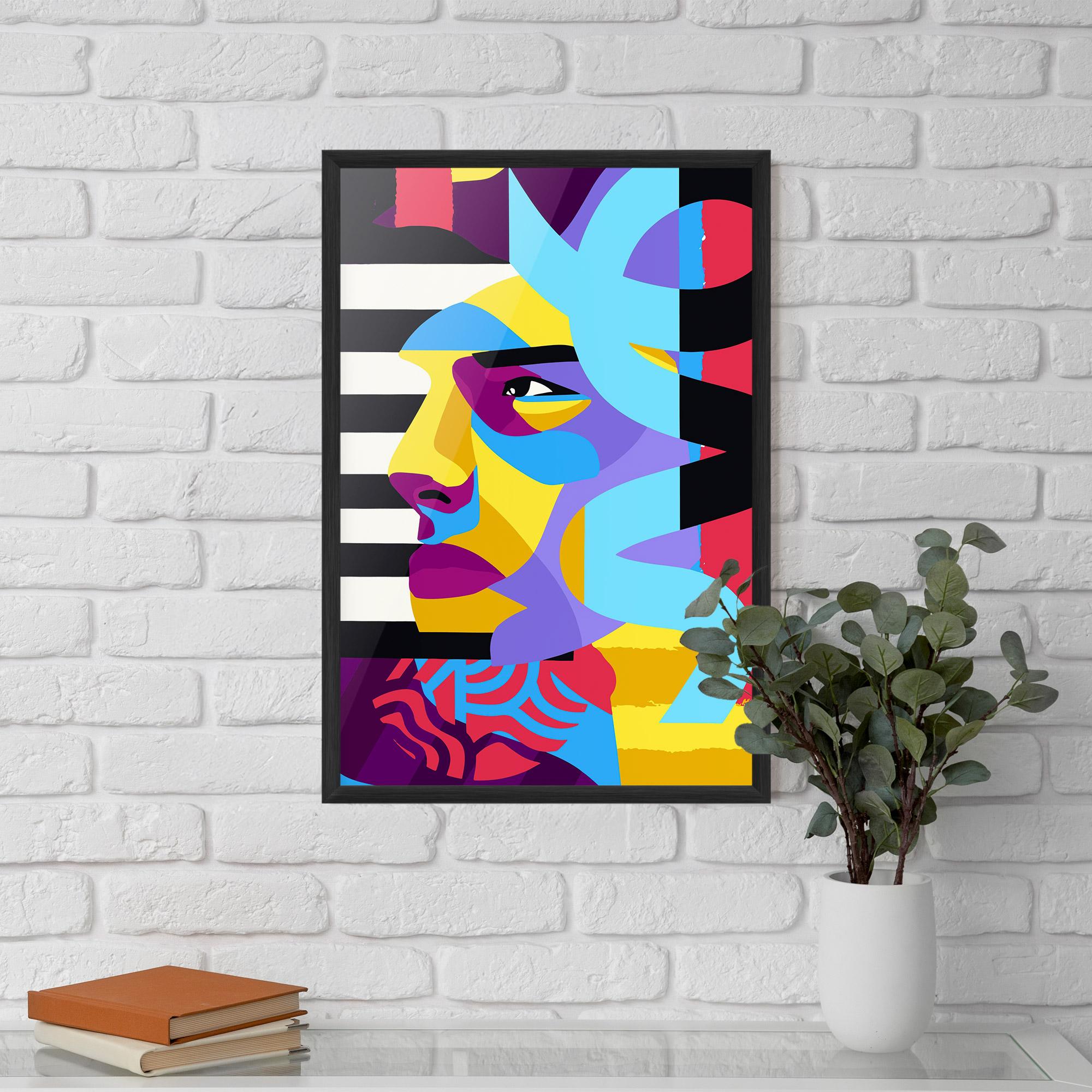 Рамкиран постер Abstract Male Face mockup 5