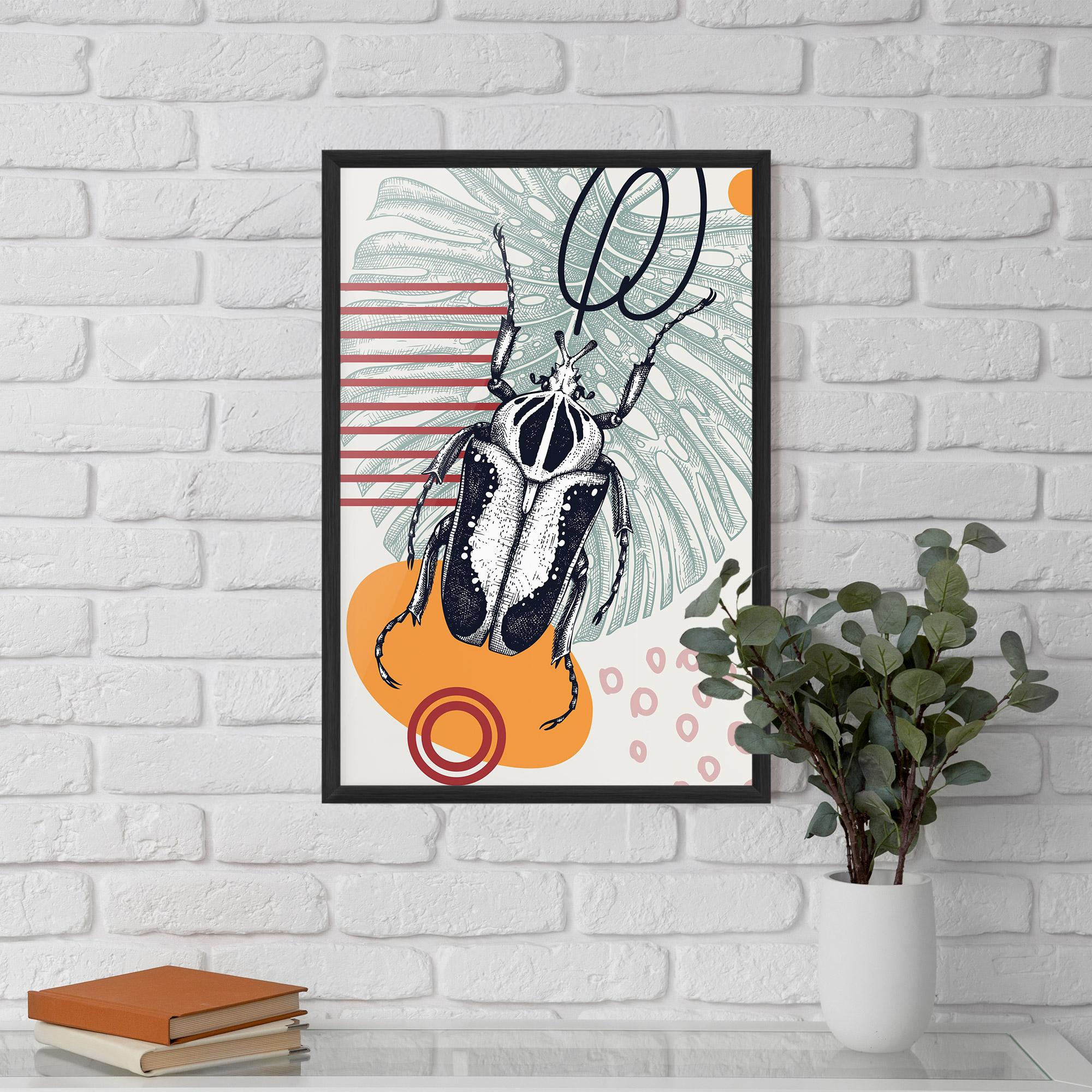 Рамкиран постер Insects Art Collage mockup 5