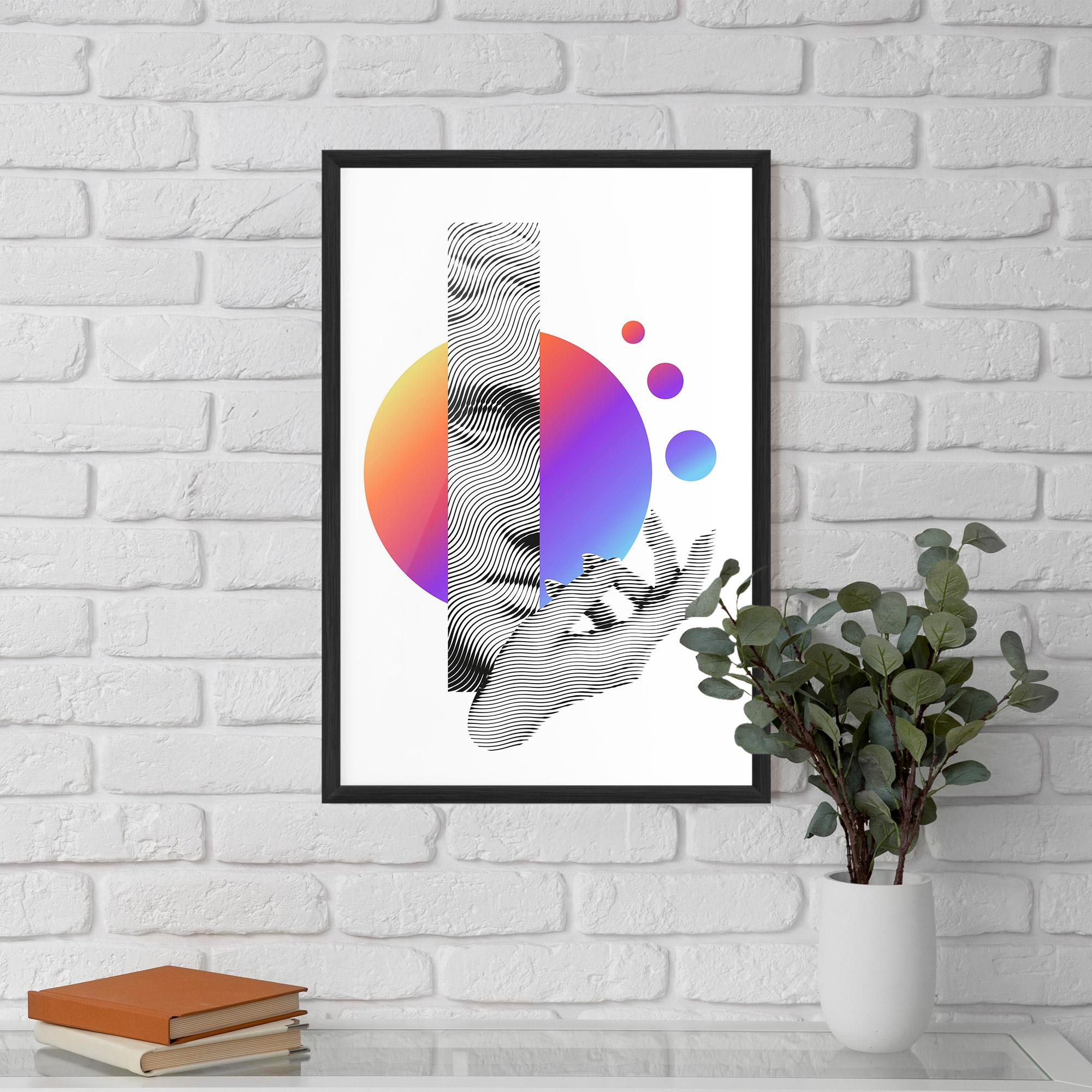 Рамкиран постер Orange Light Statue mockup 5