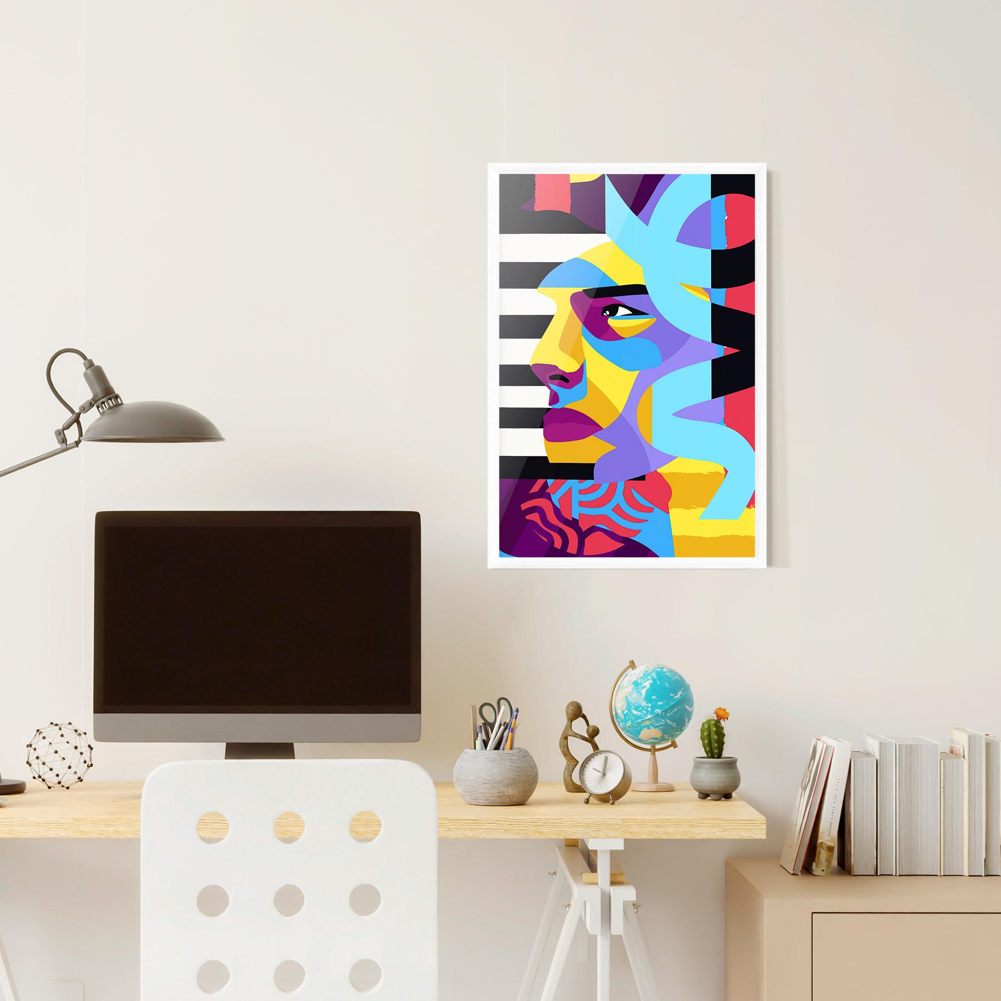 Рамкиран постер Abstract Male Face mockup 6