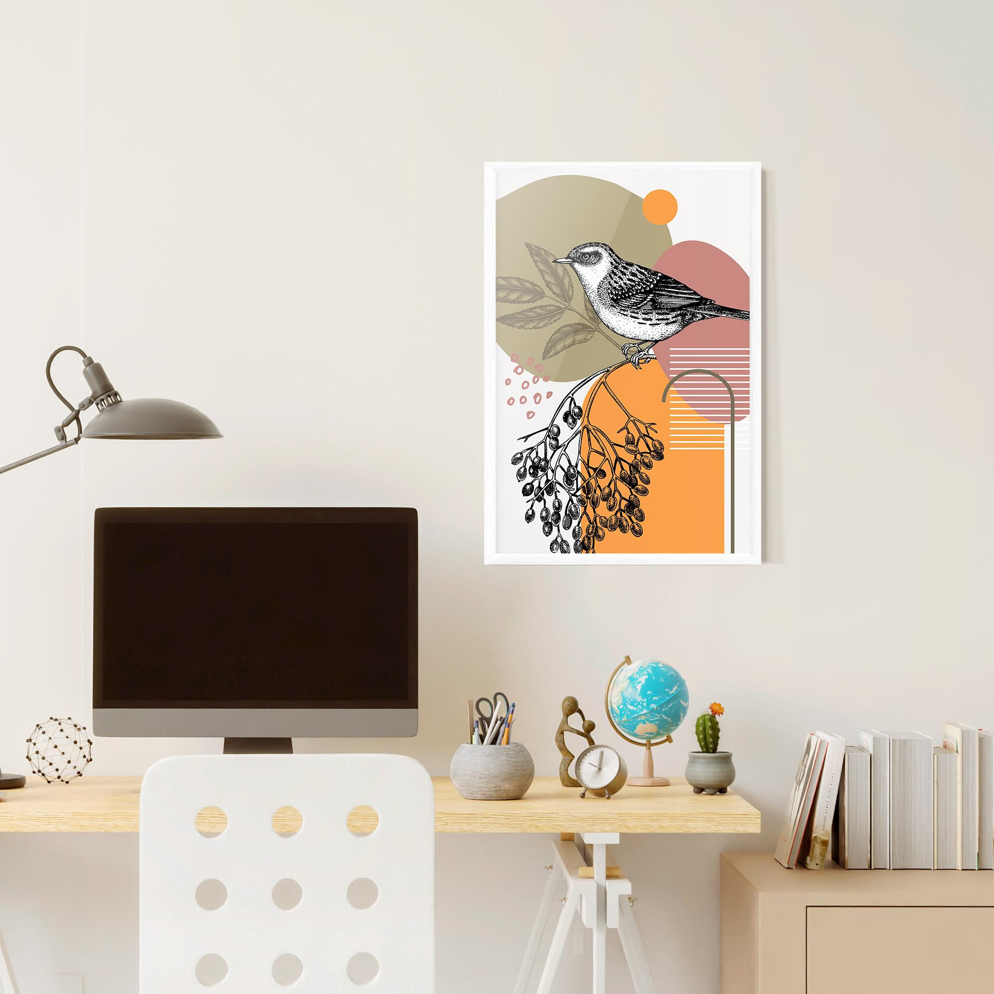 Рамкиран постер Bird Collage mockup 6