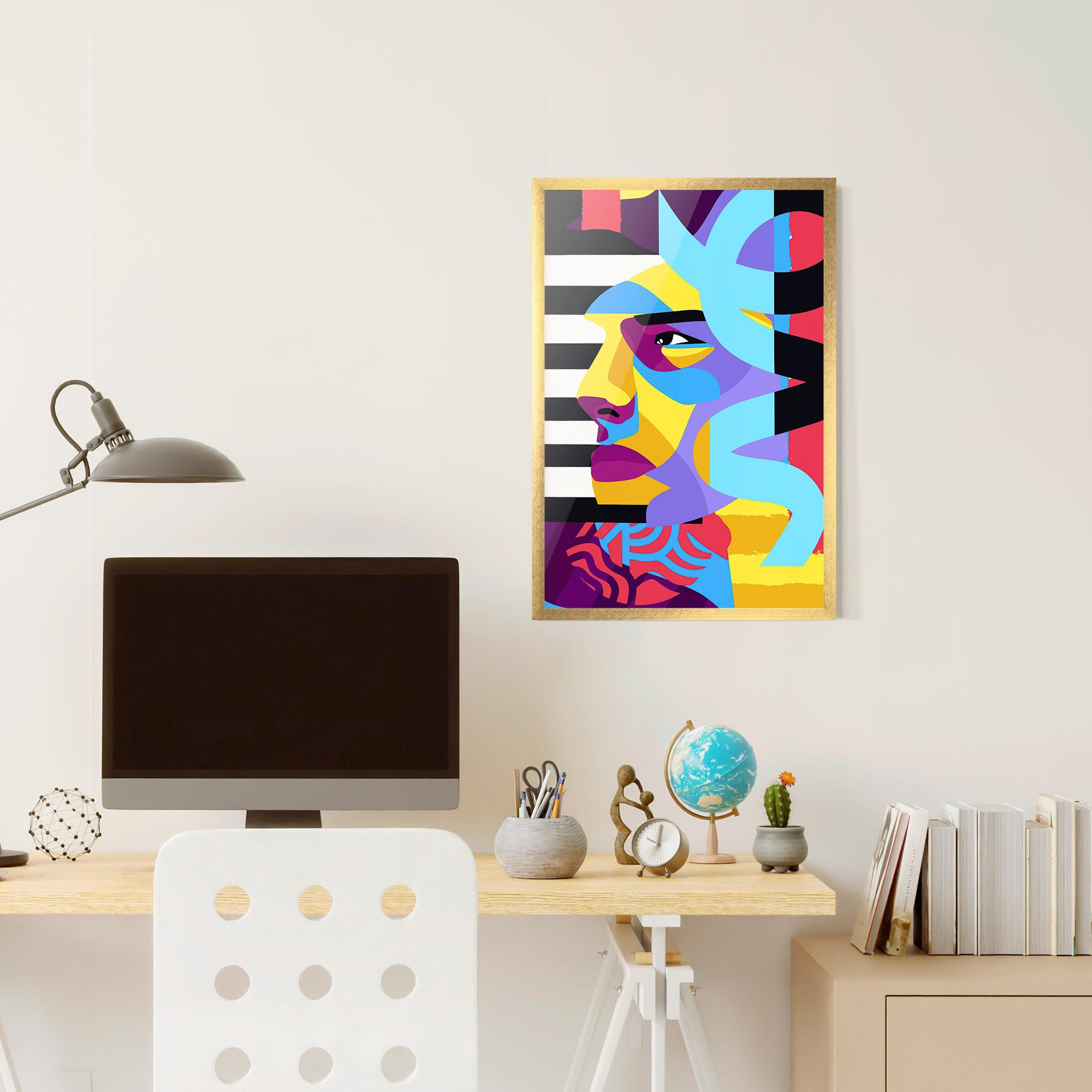 Рамкиран постер Abstract Male Face mockup 6