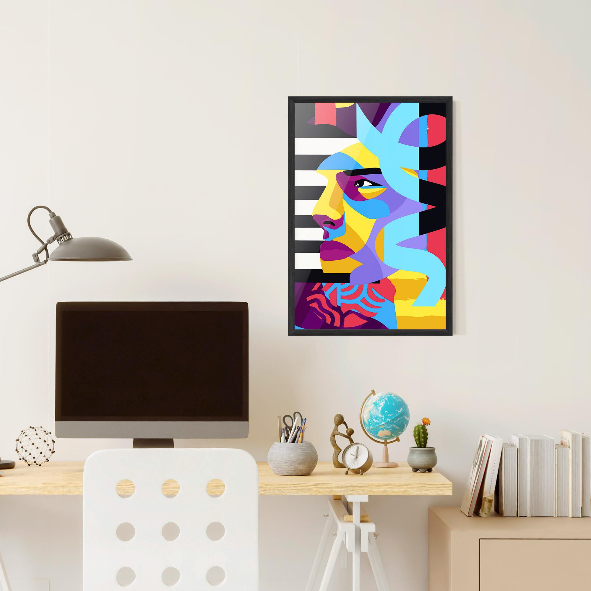 Рамкиран постер Abstract Male Face mockup 6