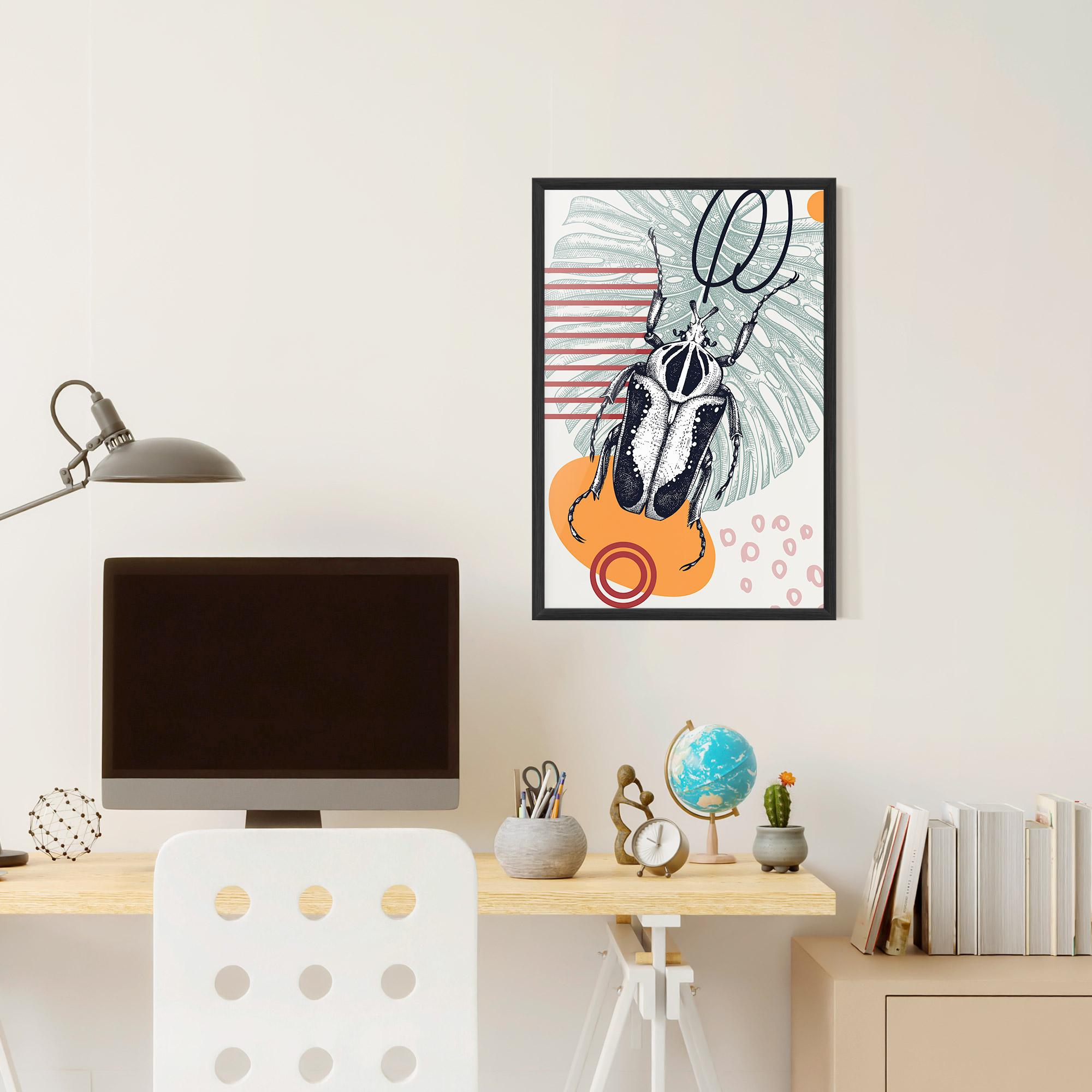 Рамкиран постер Insects Art Collage mockup 6