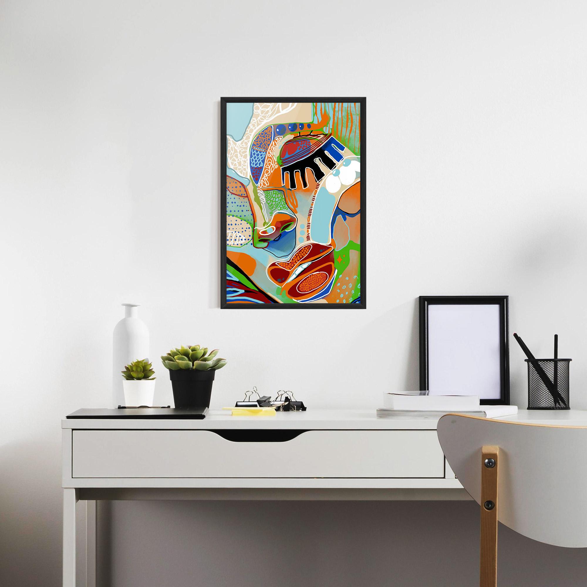 Рамкиран постер Abstract Face Art mockup 7