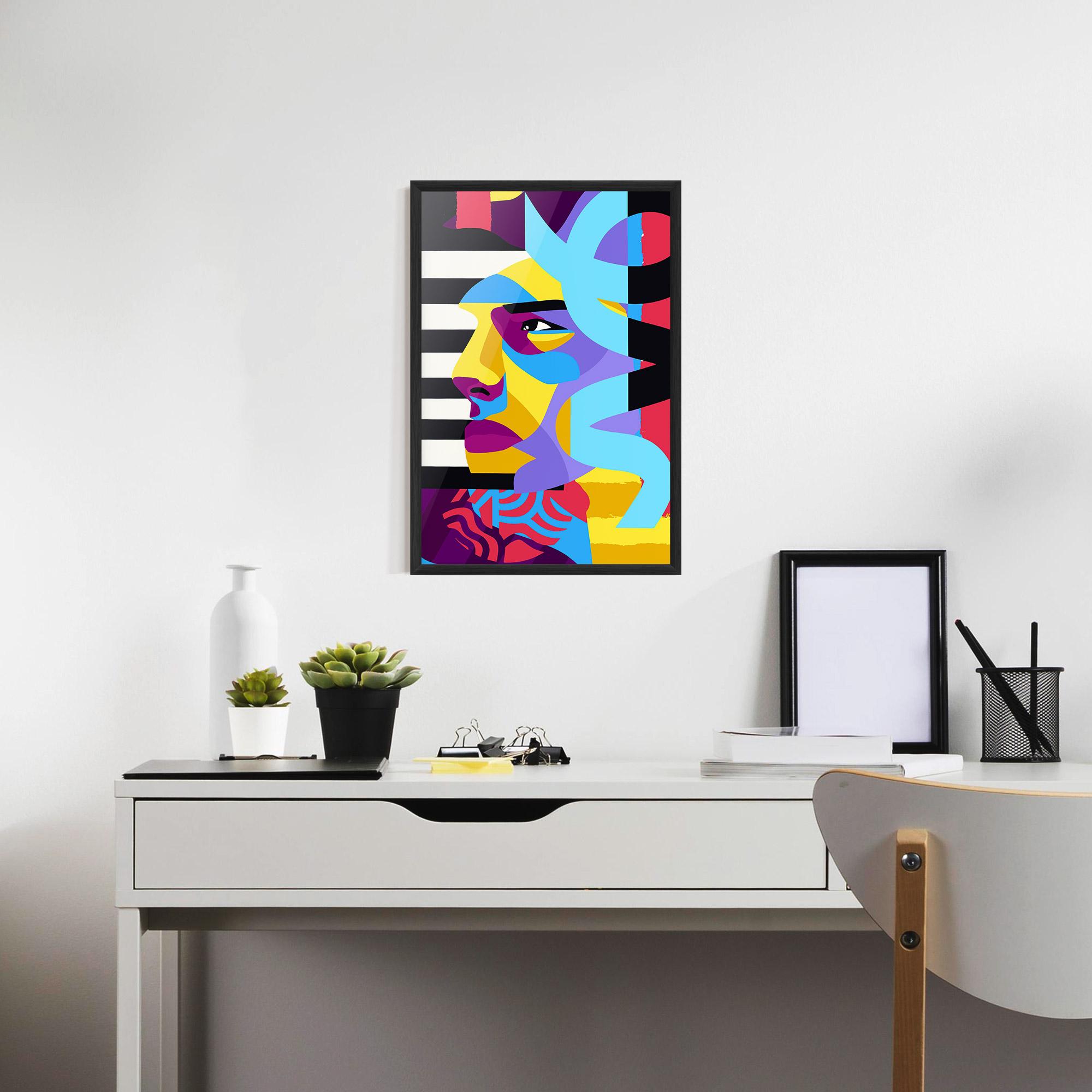 Рамкиран постер Abstract Male Face mockup 7