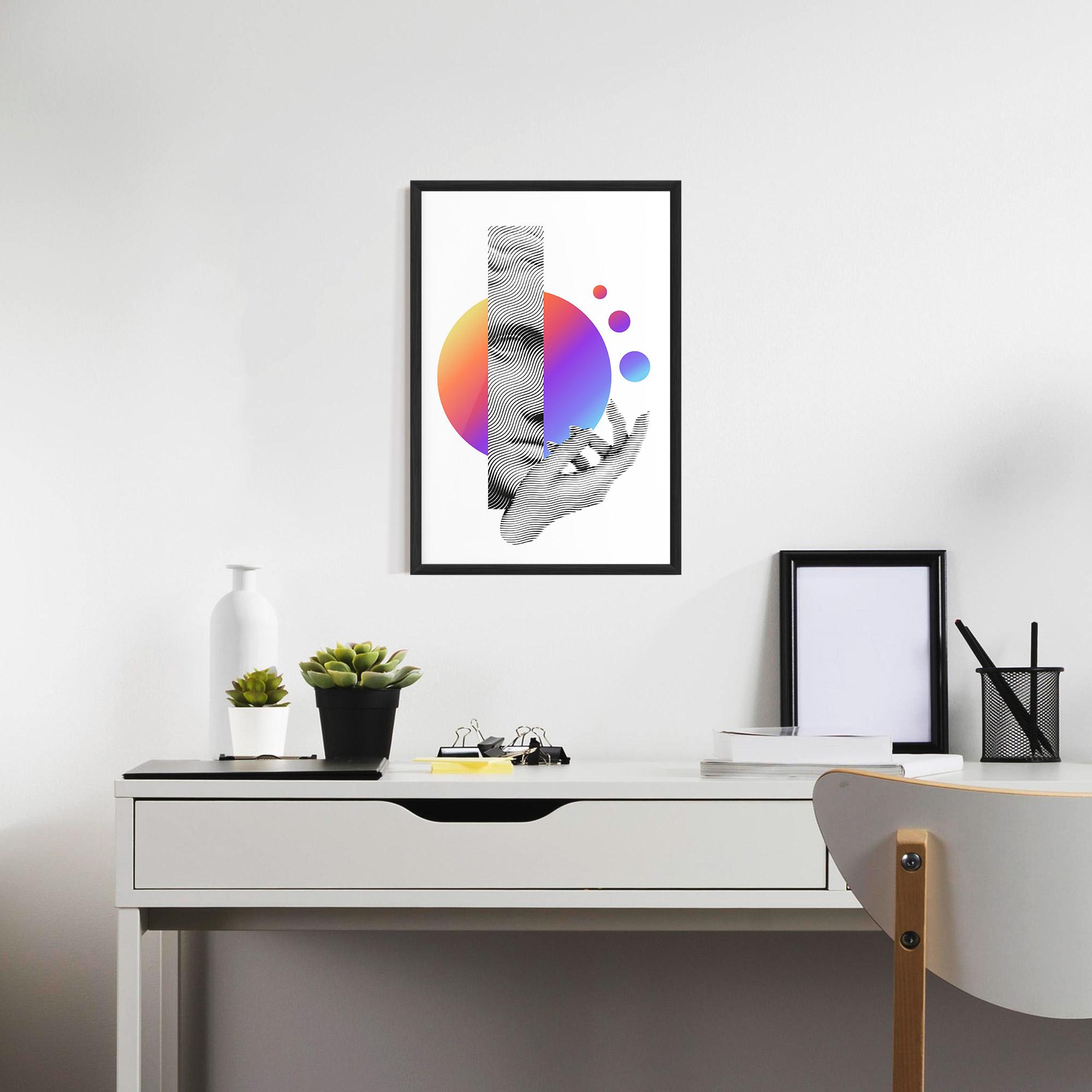 Рамкиран постер Orange Light Statue mockup 7