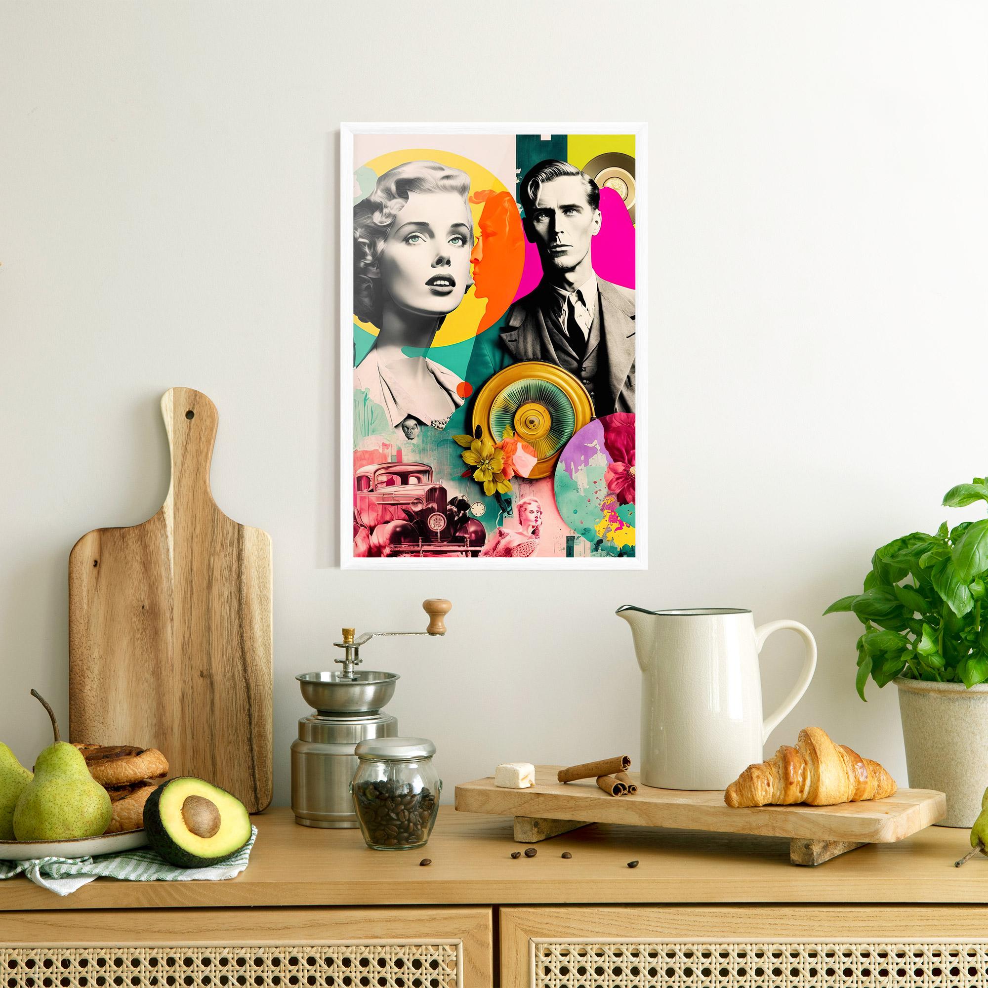 Рамкиран постер 60s Retro Collage mockup 8