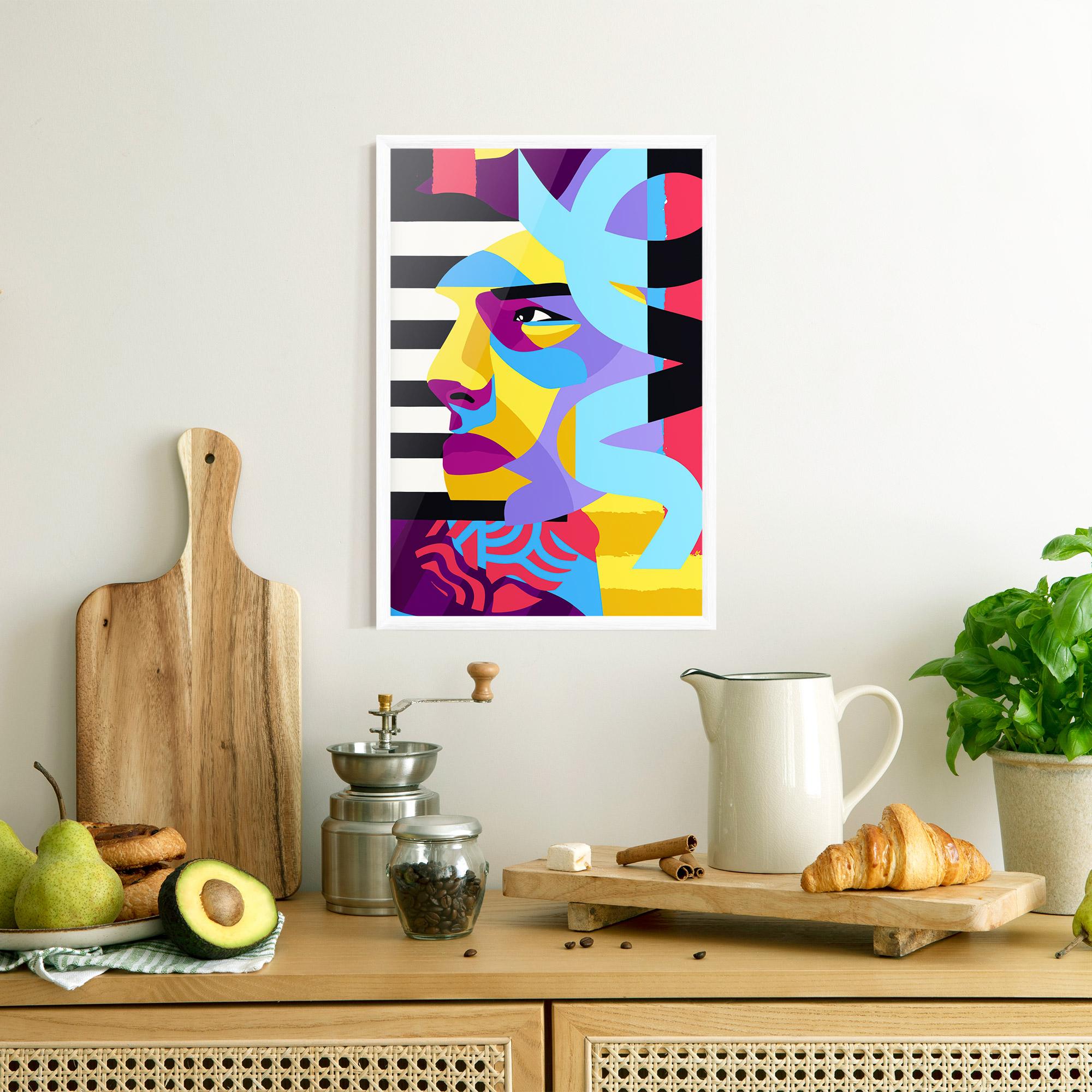 Рамкиран постер Abstract Male Face mockup 8