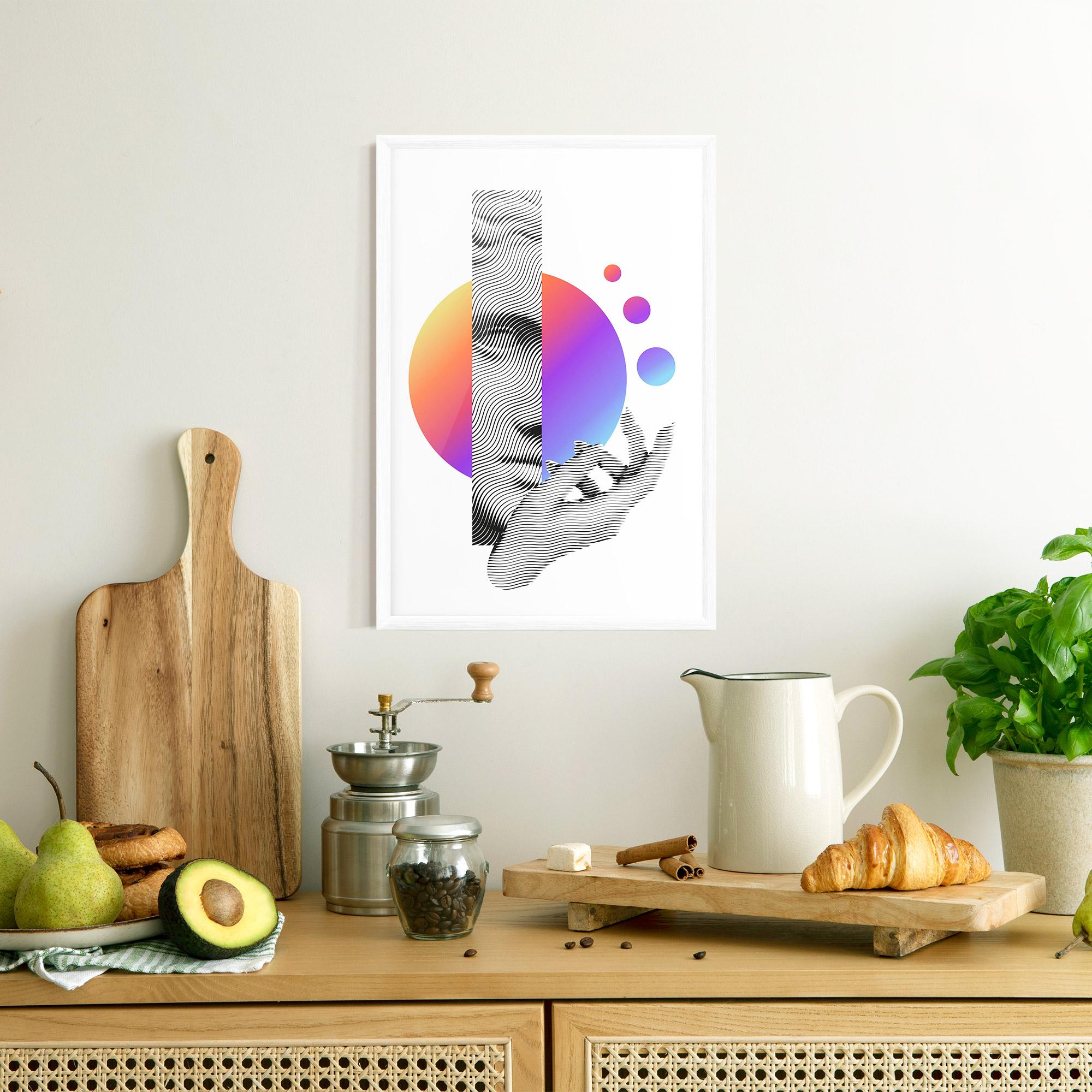 Рамкиран постер Orange Light Statue mockup 8