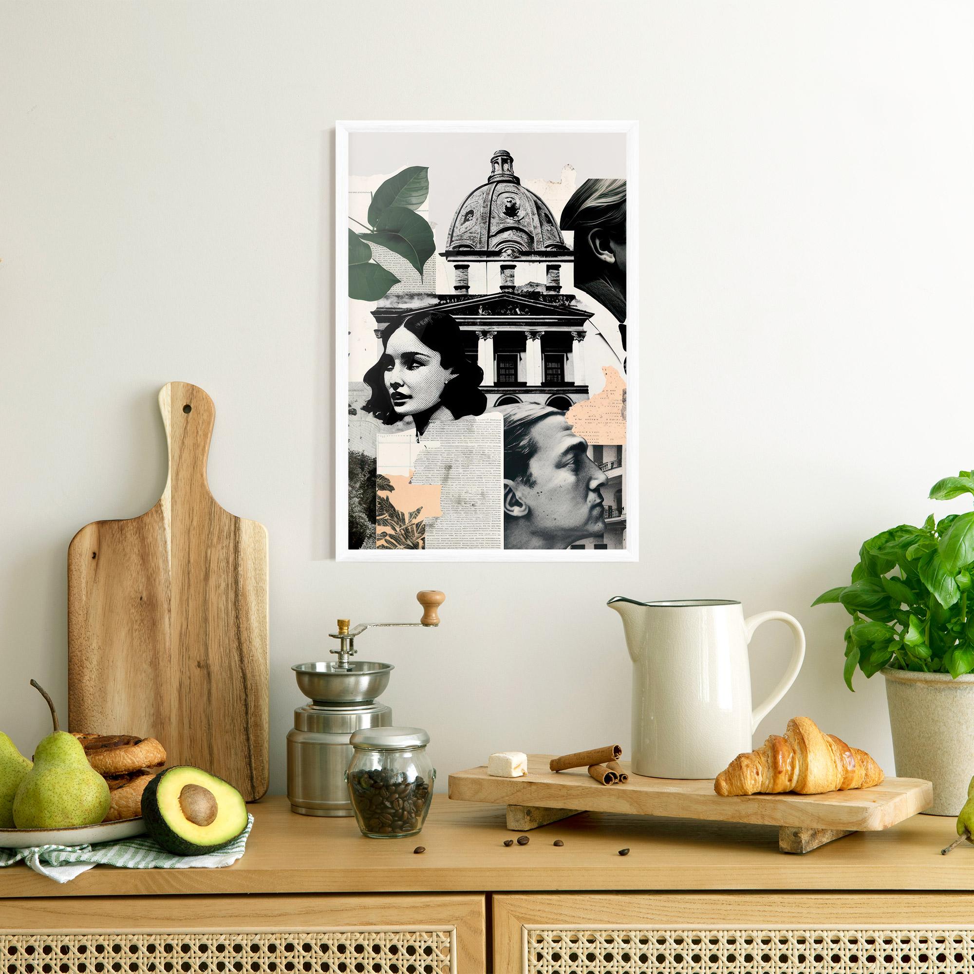 Рамкиран постер Vintage Collage mockup 8