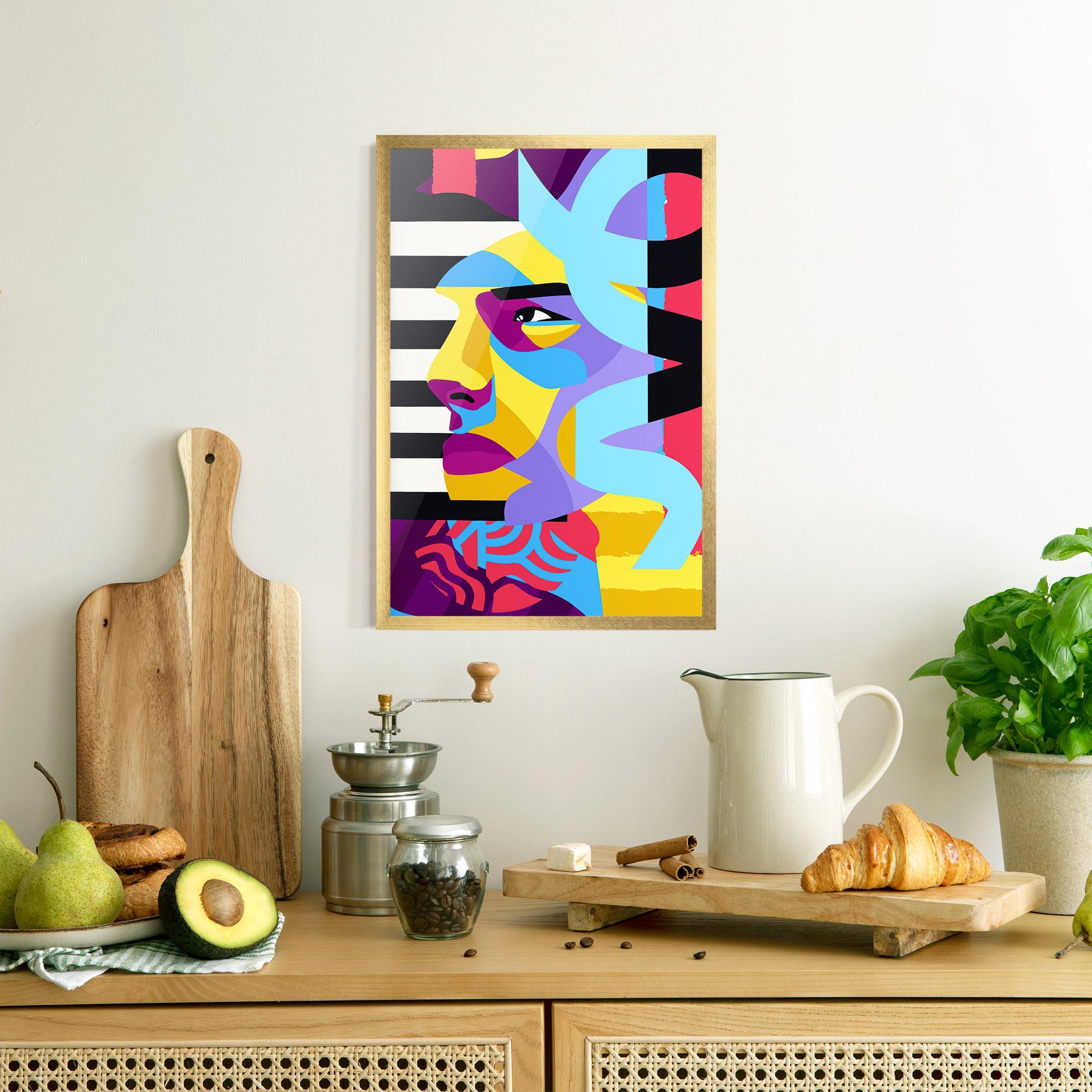 Рамкиран постер Abstract Male Face mockup 8