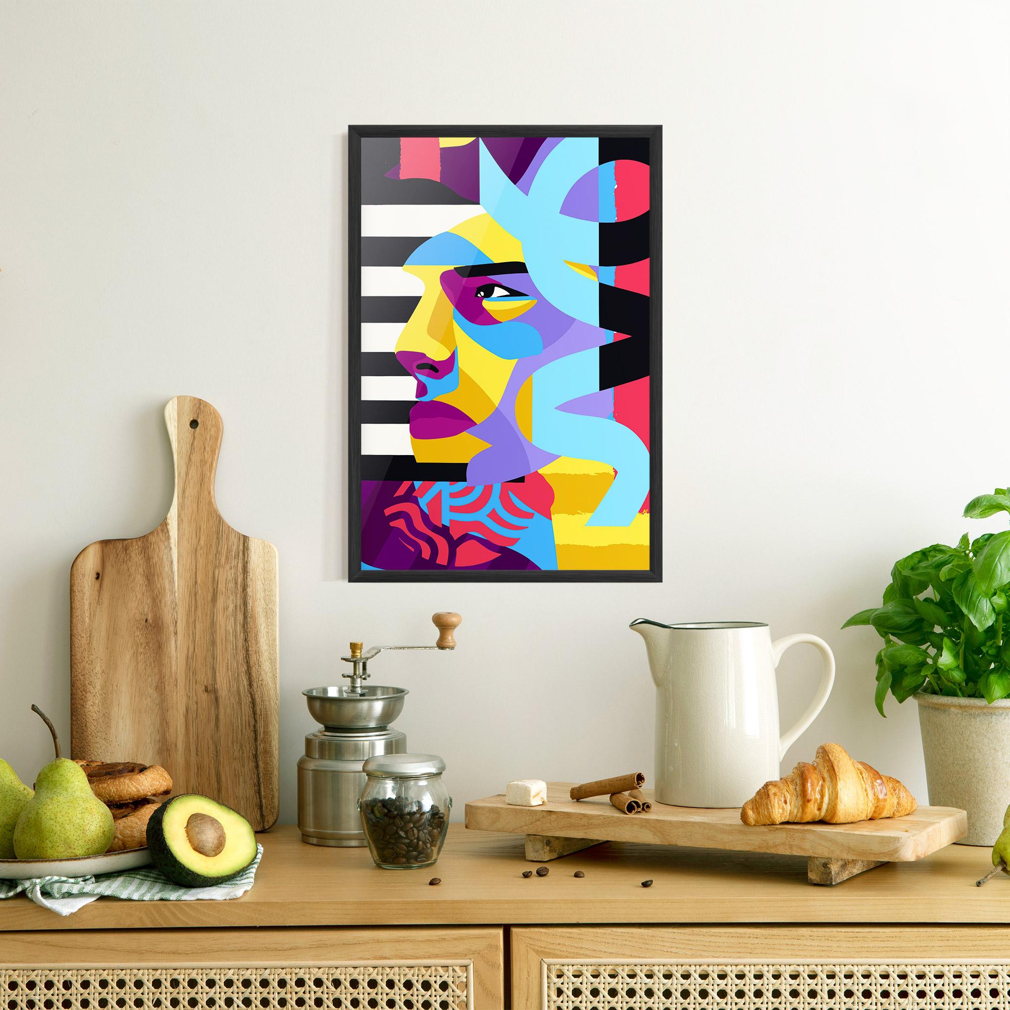 Рамкиран постер Abstract Male Face mockup 8