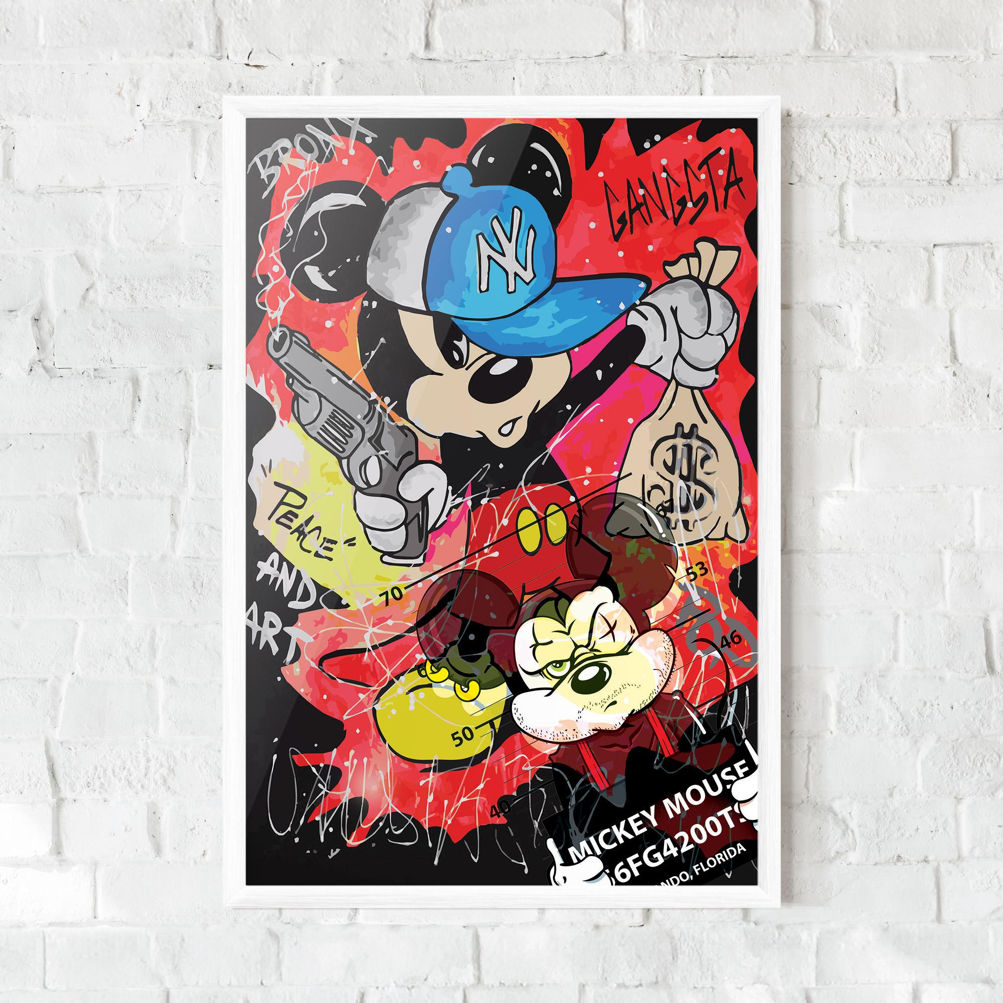 Рамкиран постер Gangsta Mickey mockup 0