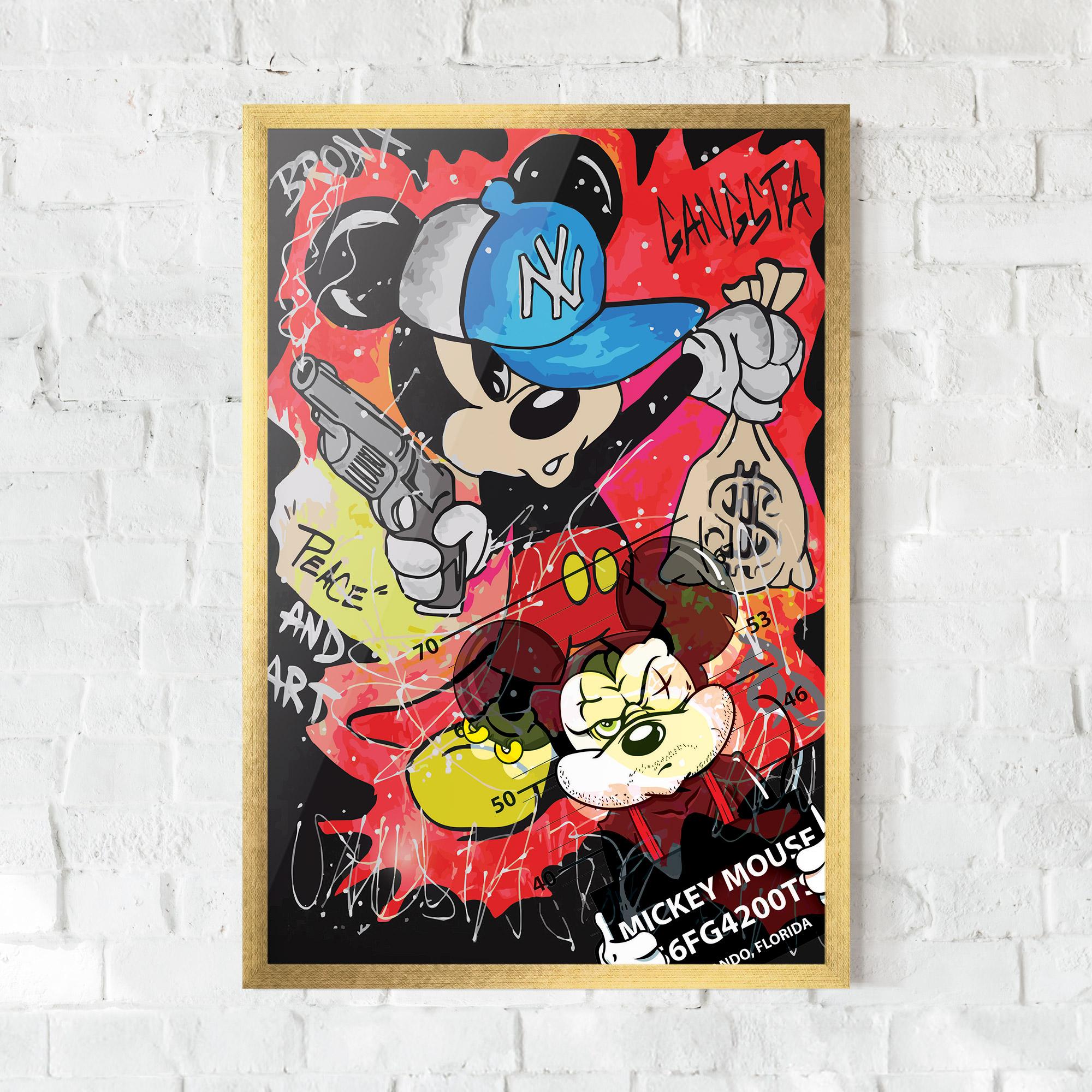 Рамкиран постер Gangsta Mickey mockup 0