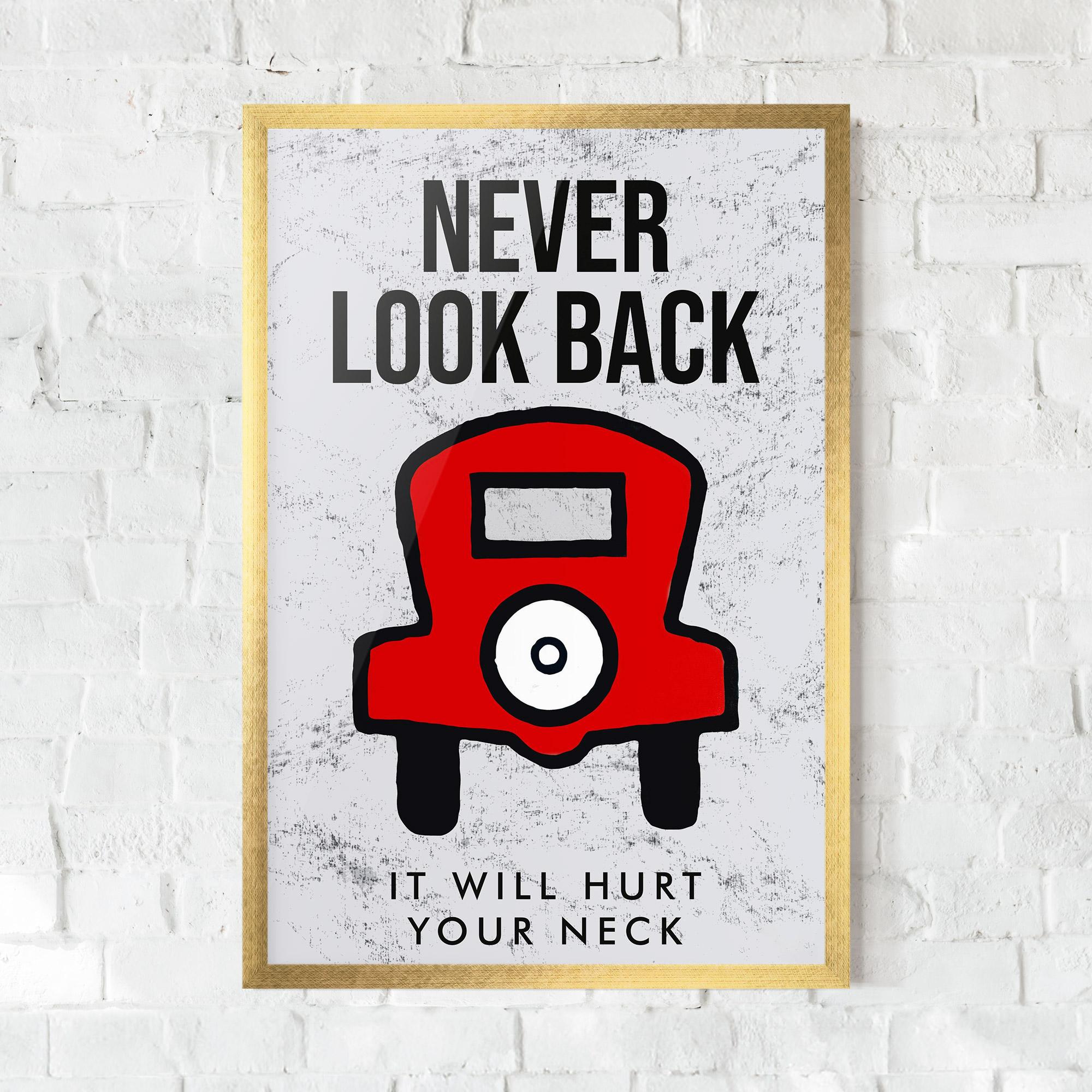 Рамкиран постер Never Look Back mockup 0