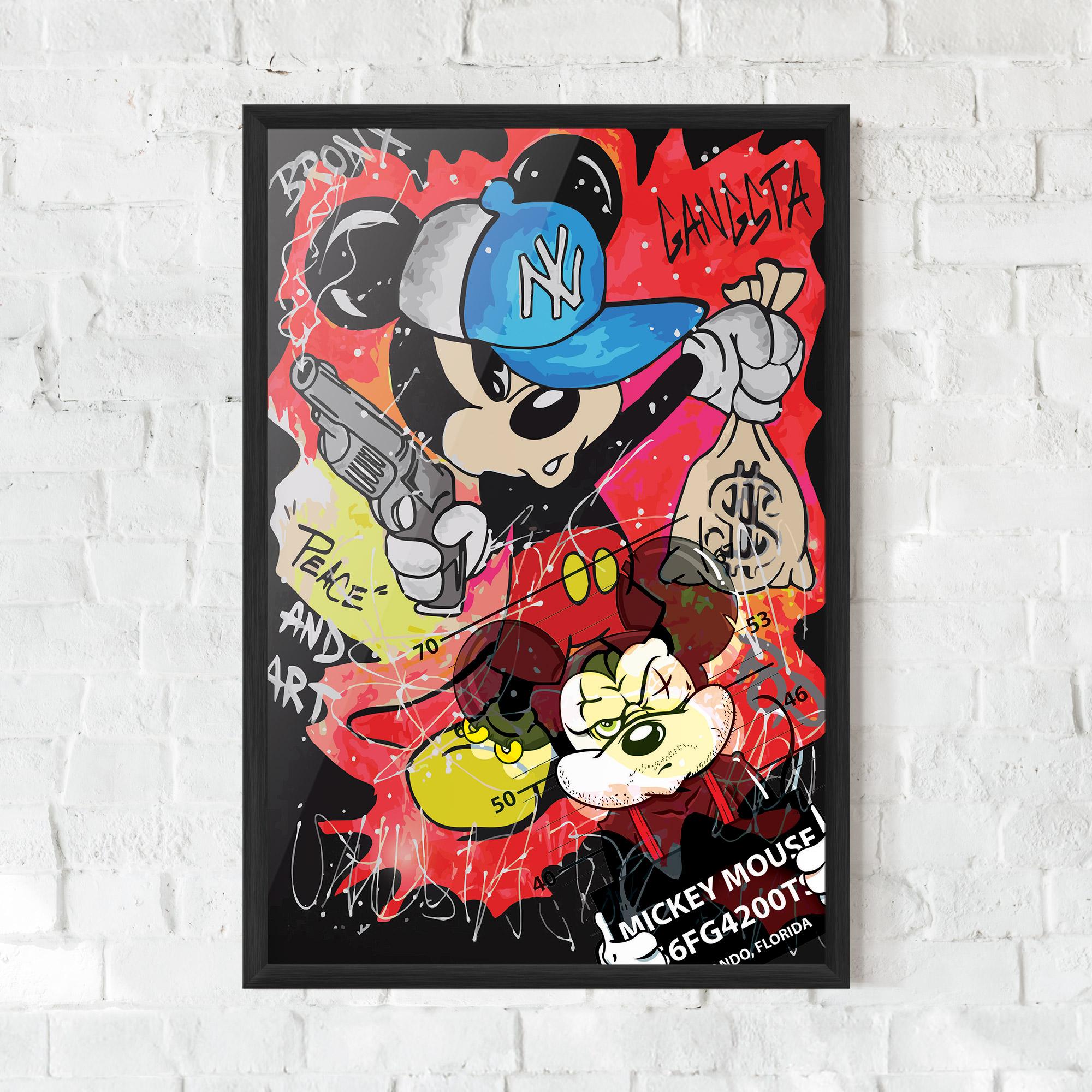 Рамкиран постер Gangsta Mickey mockup 0